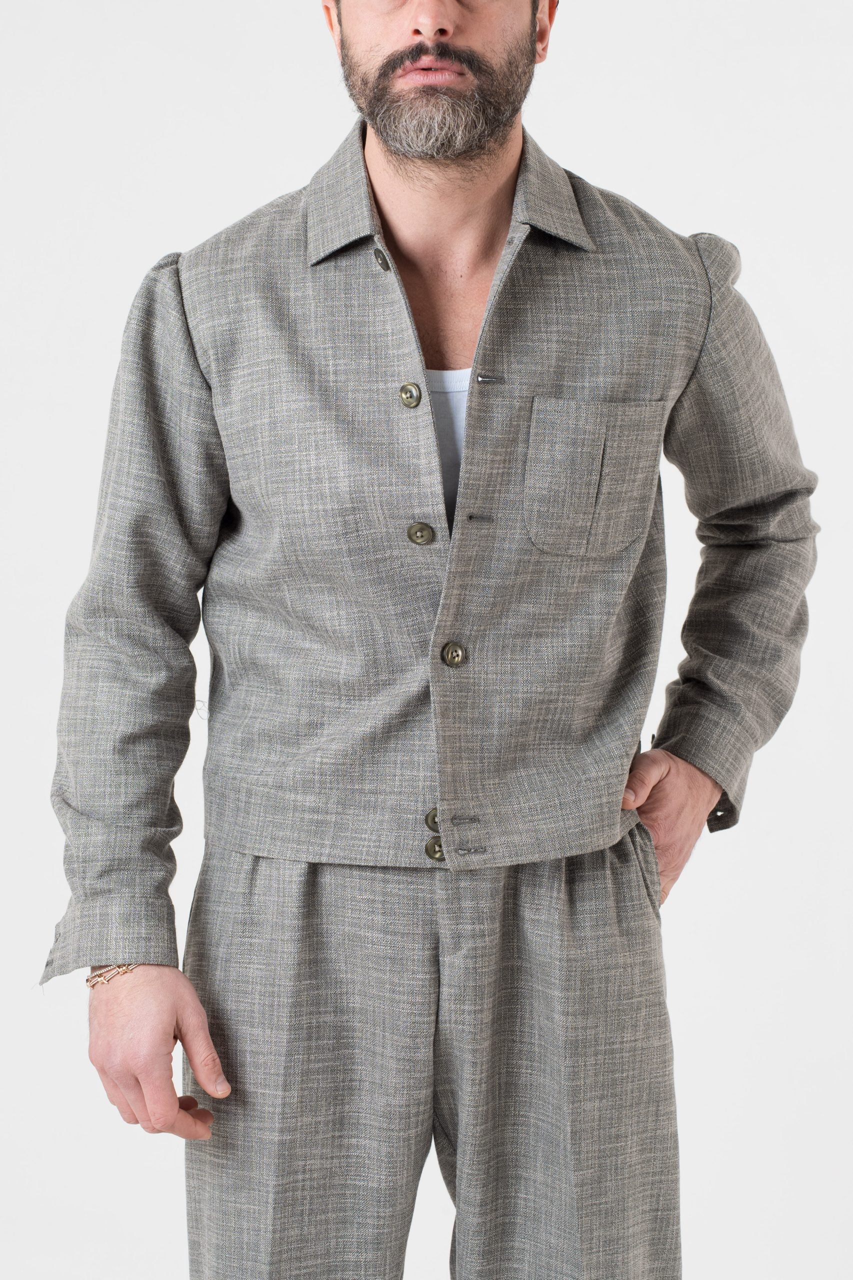 Giubbinetto Over con Spalla Arricciata Menta