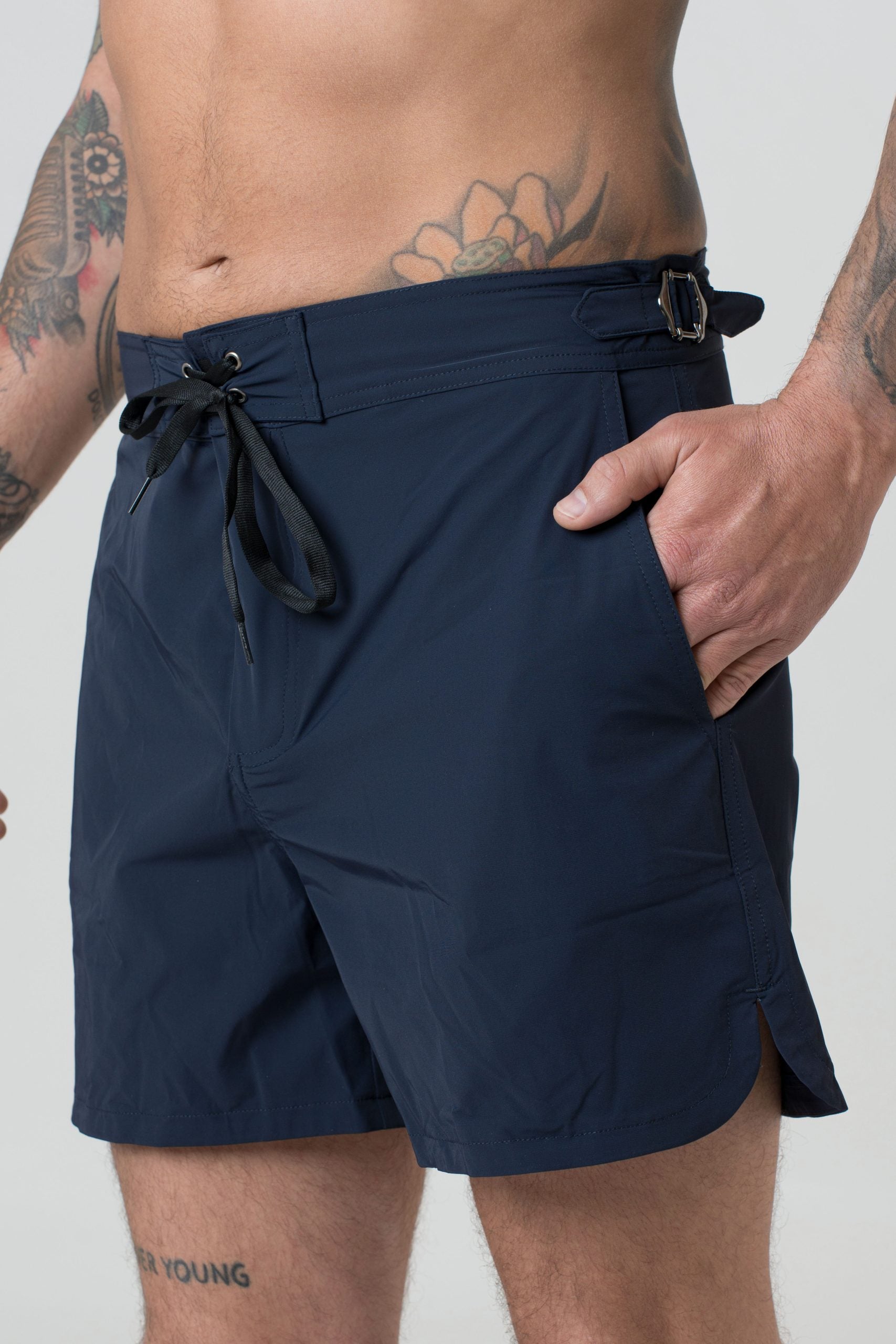 Costume with Blue Side Buckles