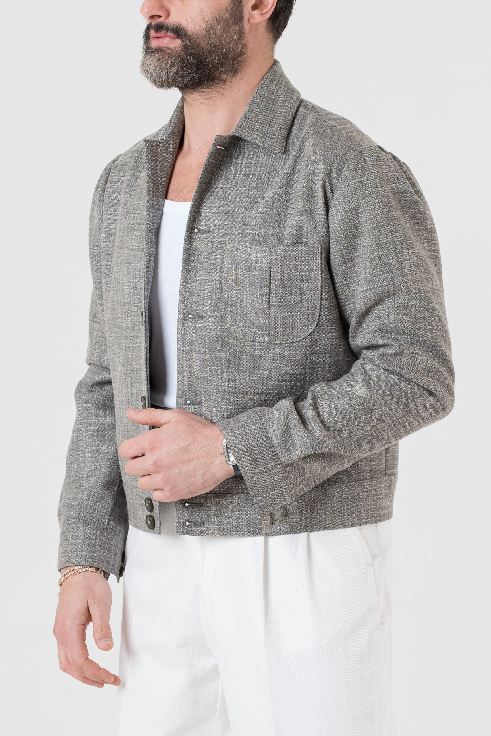 Giubbinetto Over con Spalla Arricciata Menta