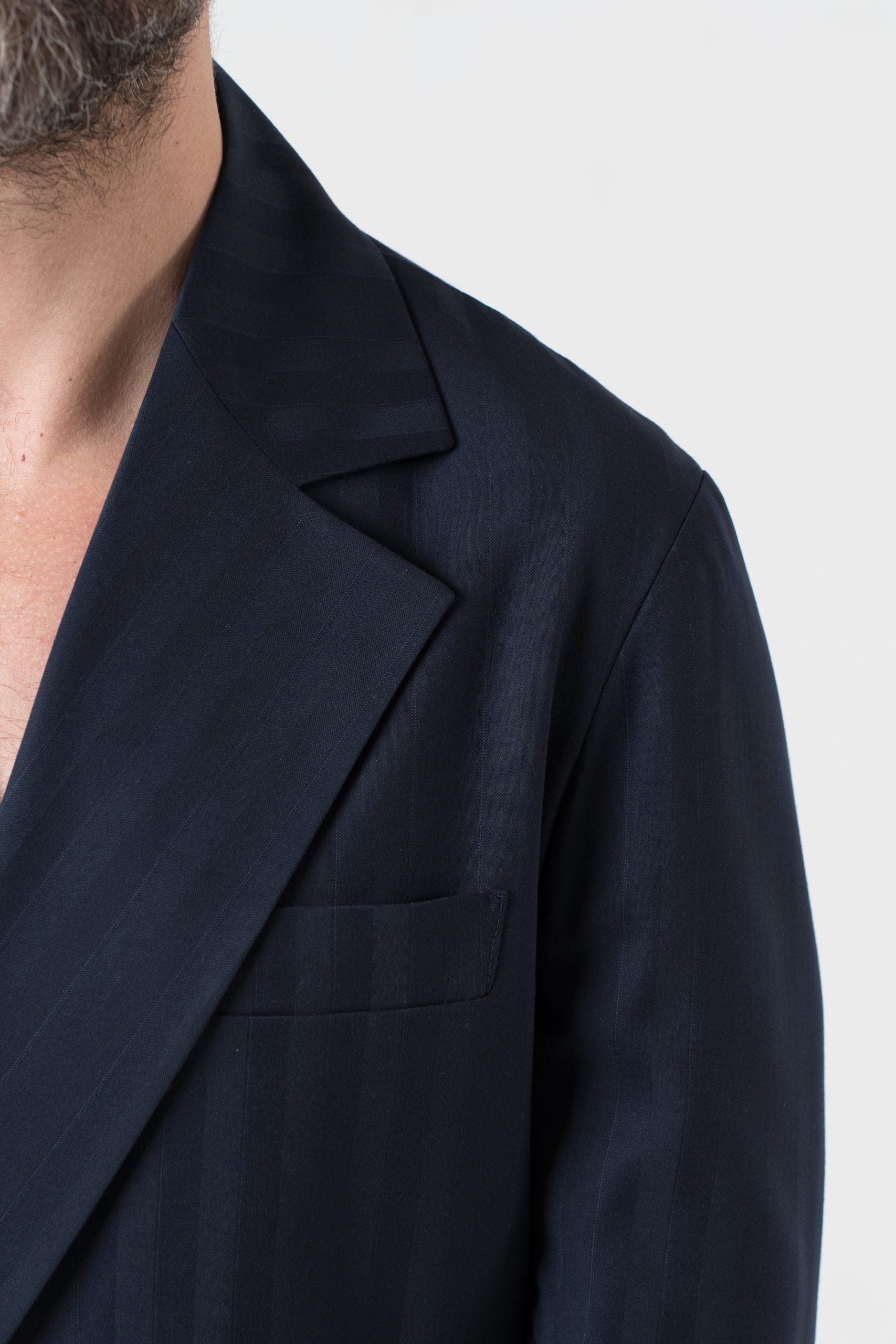 Giacca Camicia Doppiopetto Solaro Riga Larga Blu Kyoto