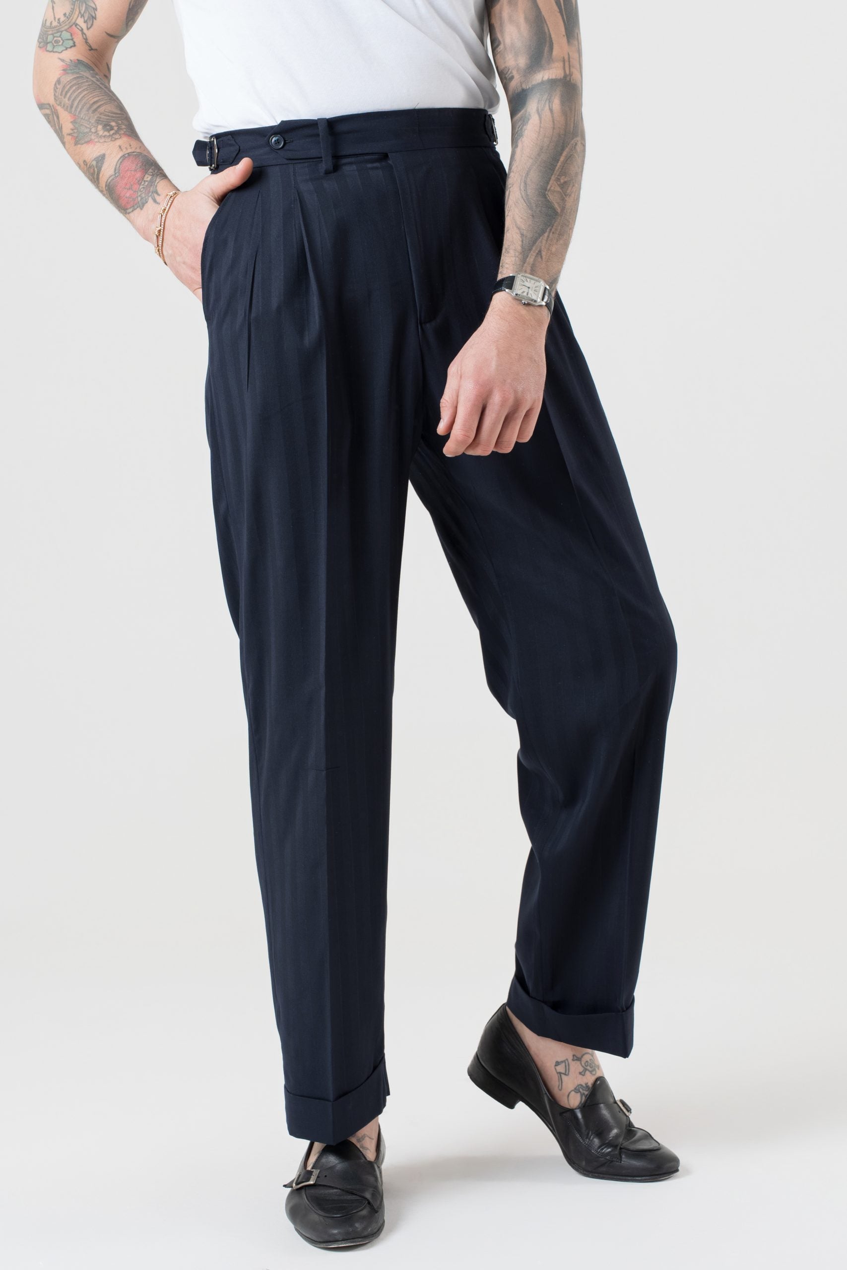 Vestido camisero Solaro Wide Stripe Kyoto azul