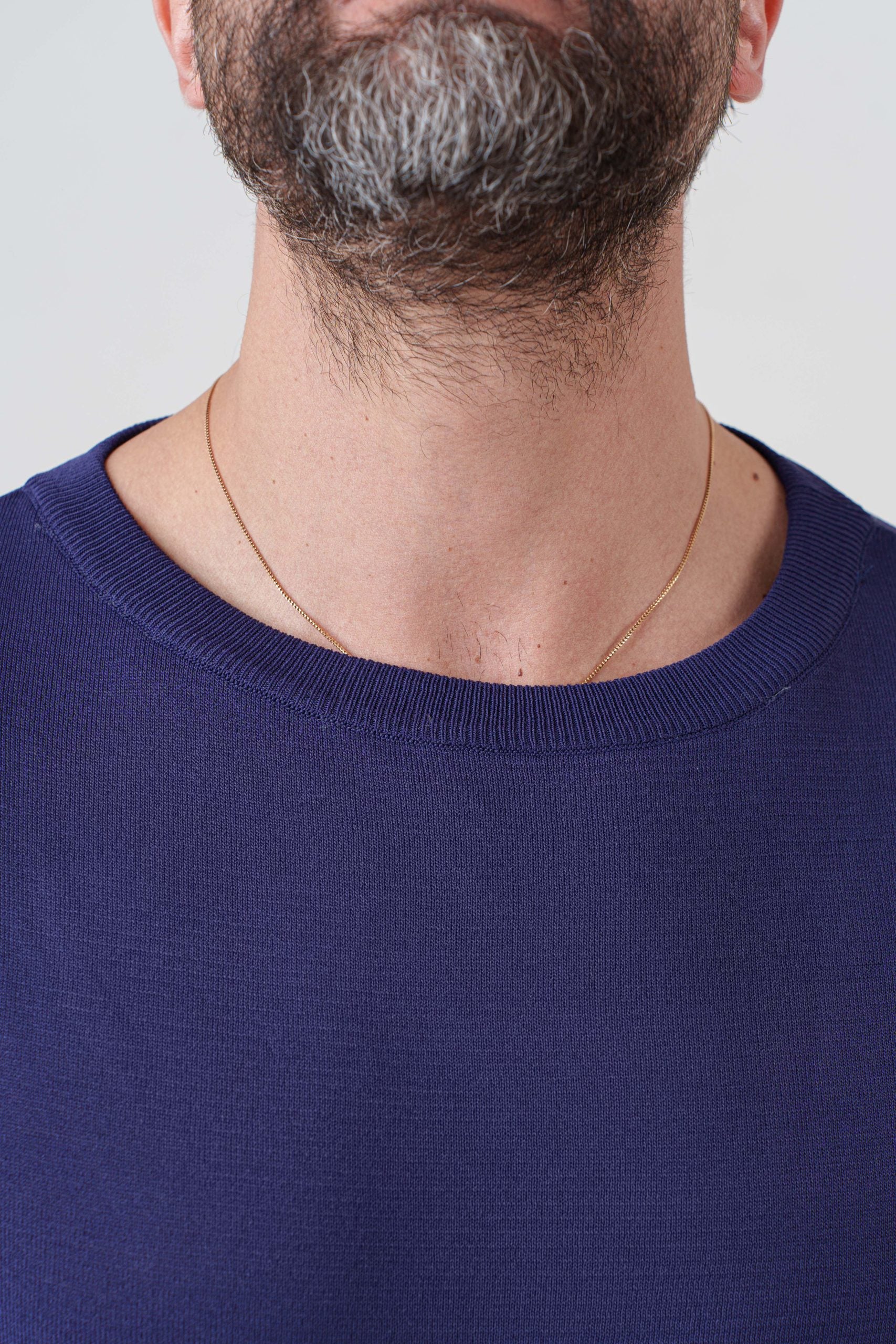 Camisa azul de viscosa de manga larga