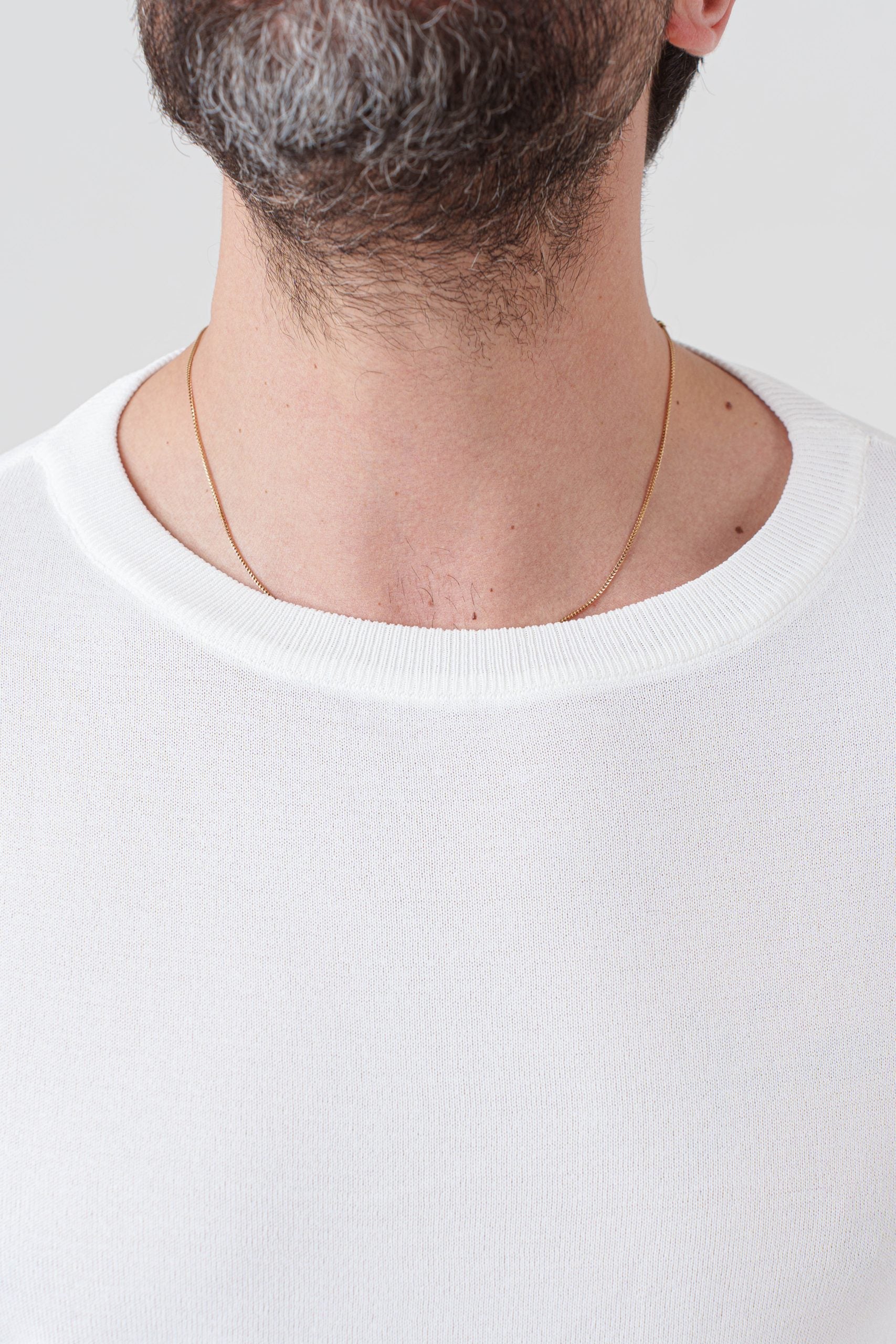 Long-Sleeved White Viscose Shirt