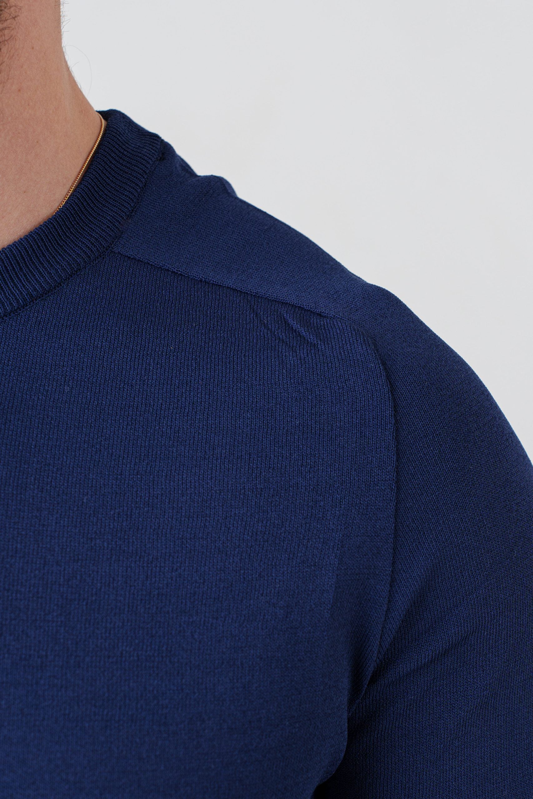 Camiseta azul de viscosa de manga corta