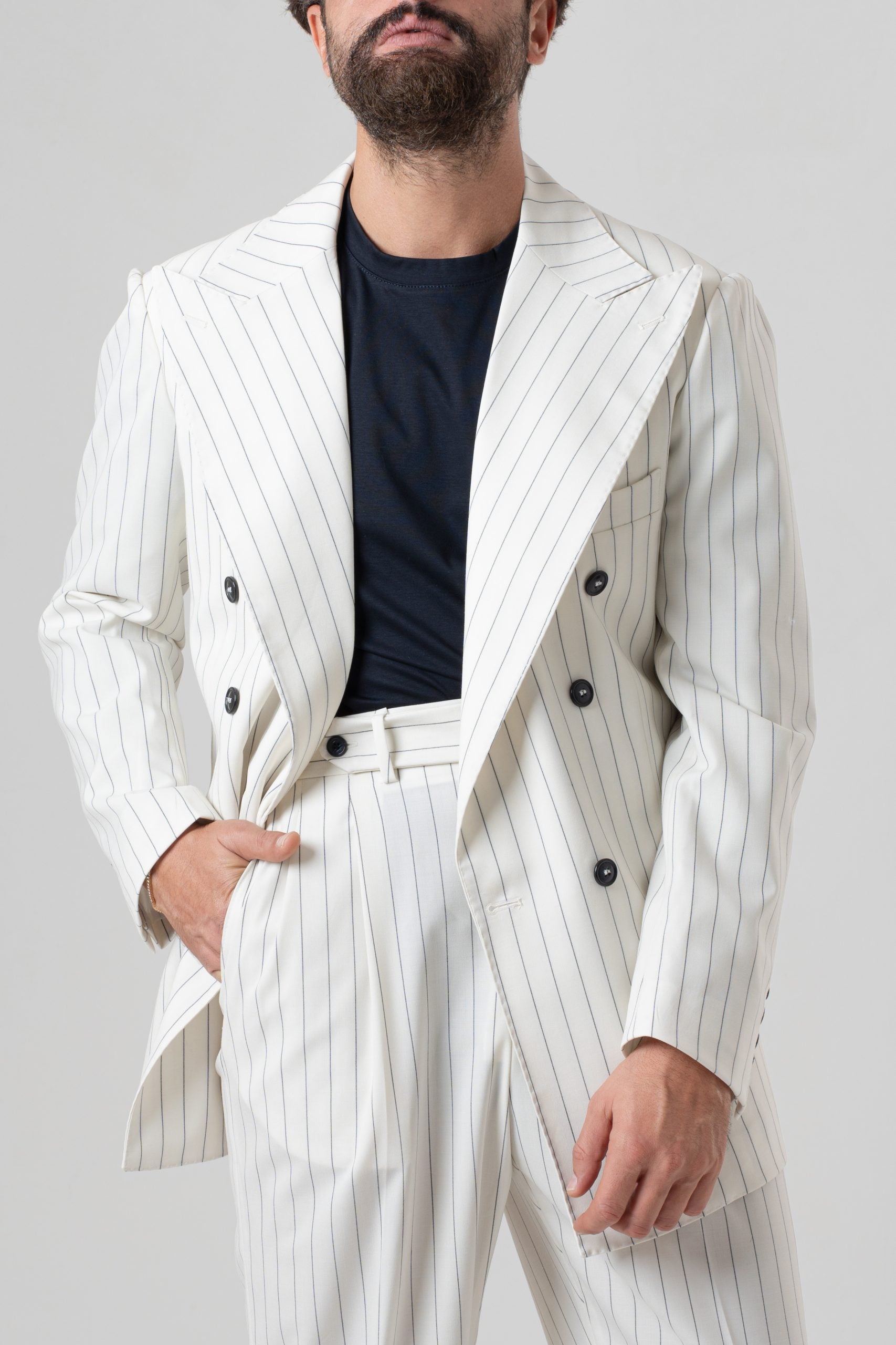 Giacca Jocket Panna Riga Blu Riviera