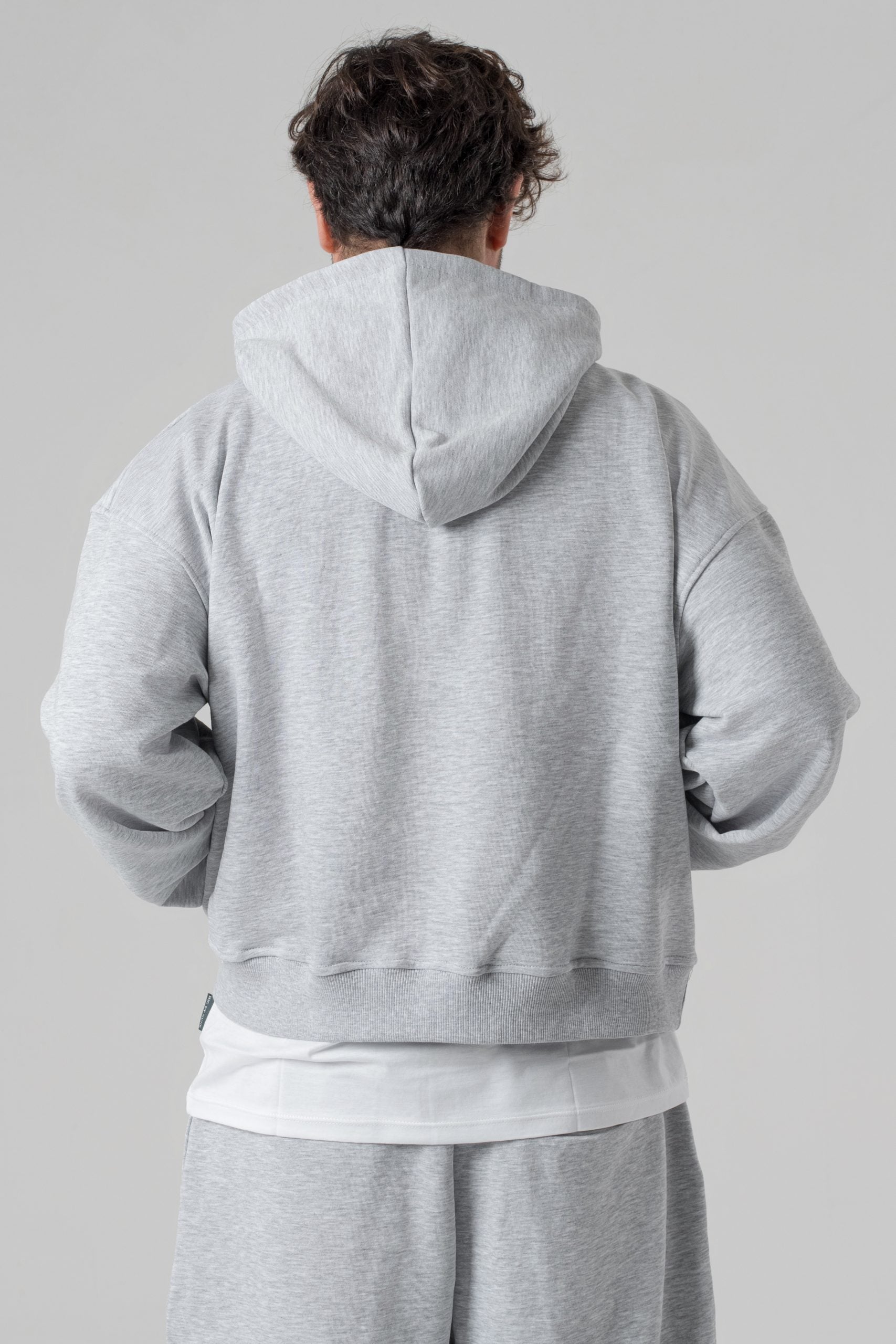 Felpa Oversize con Cappuccio Grigia