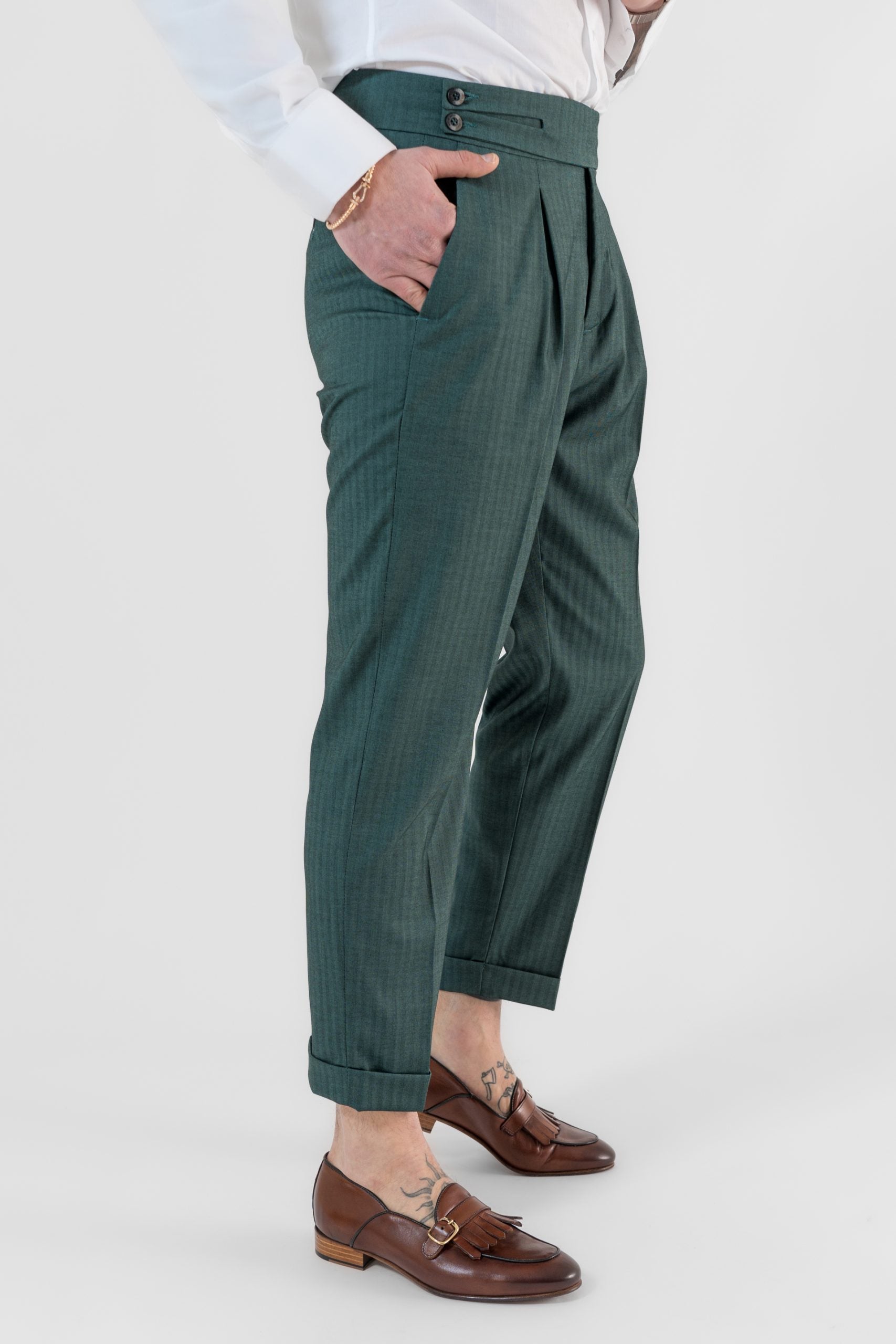 Pantalone Biforcato Verde Solaro Saint Tropez