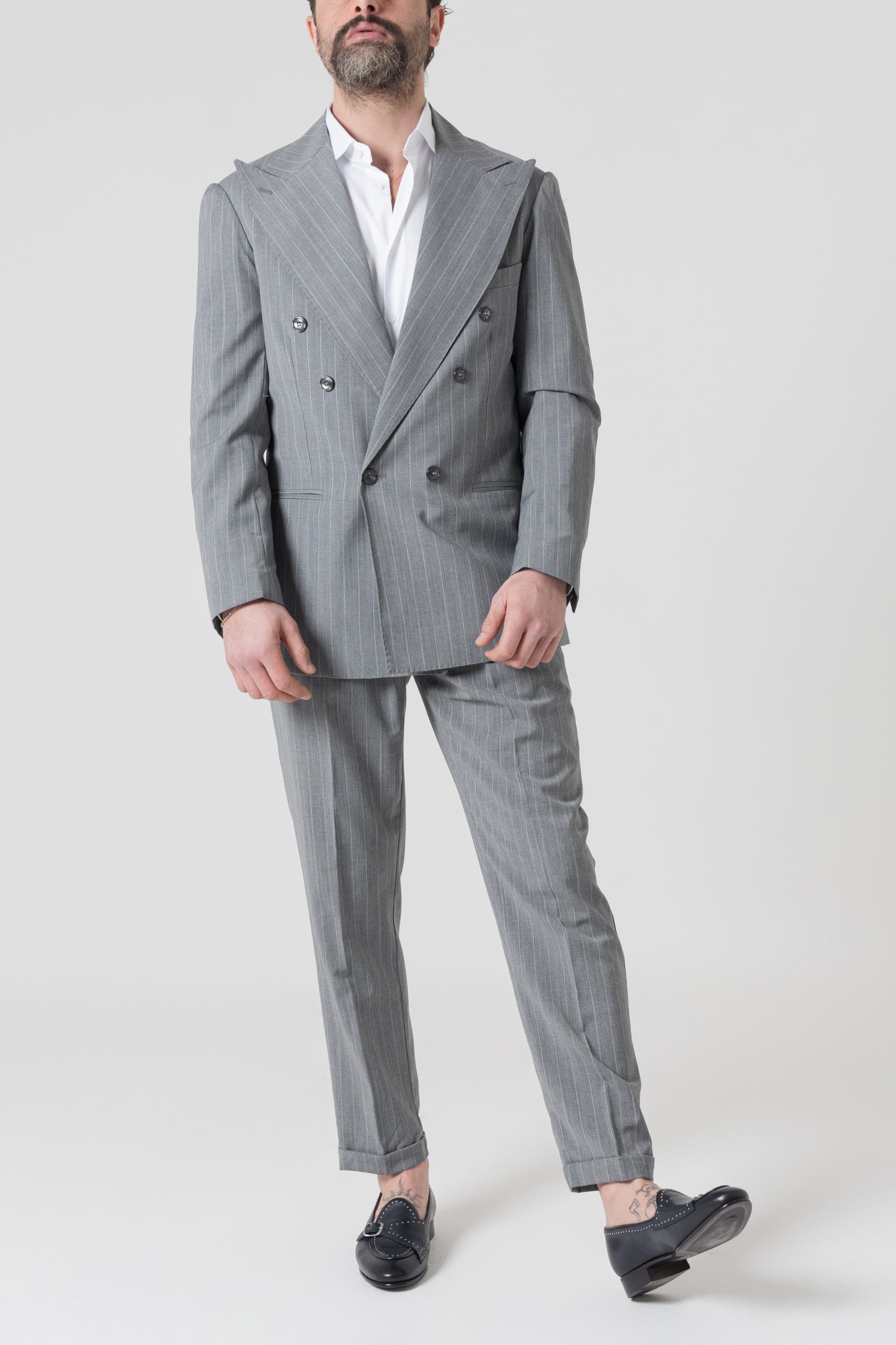 Giacca Jocket Gessato Grigio Milano Marittima