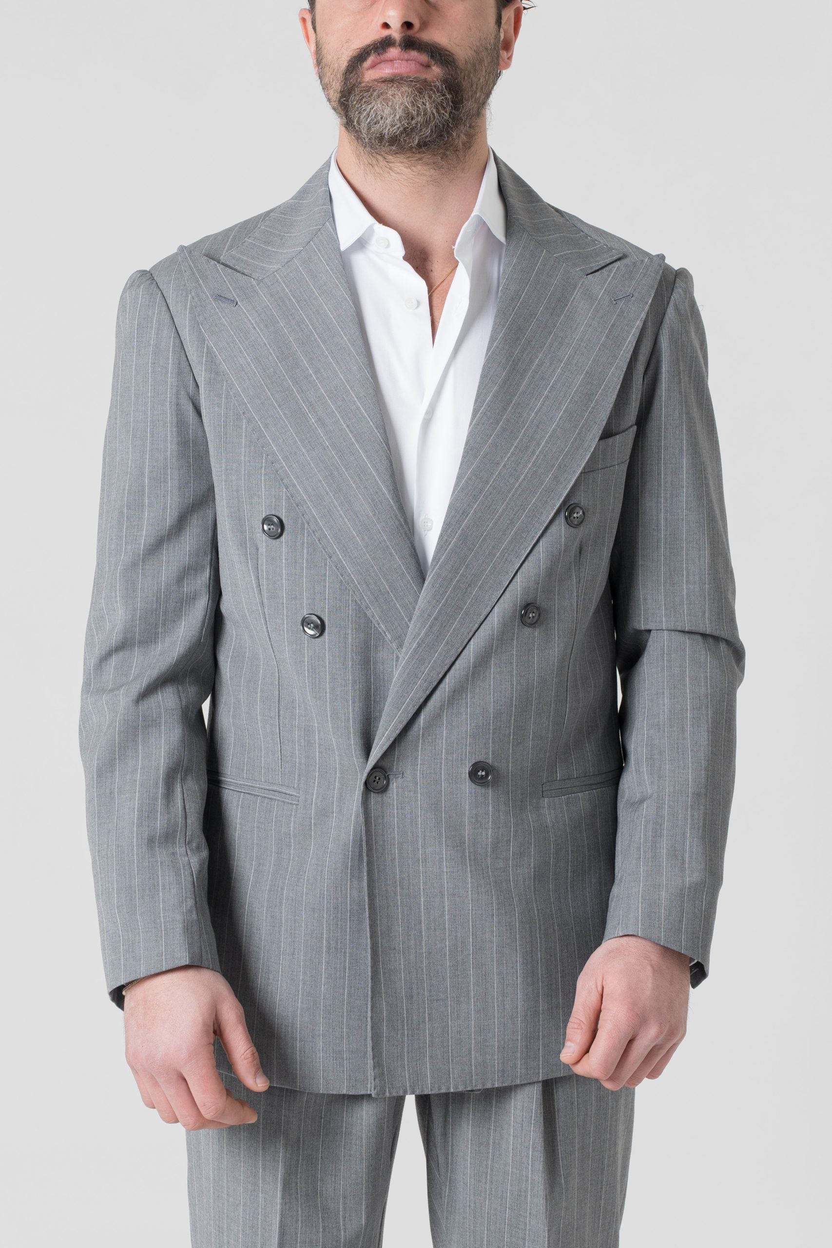 Giacca Jocket Gessato Grigio Milano Marittima