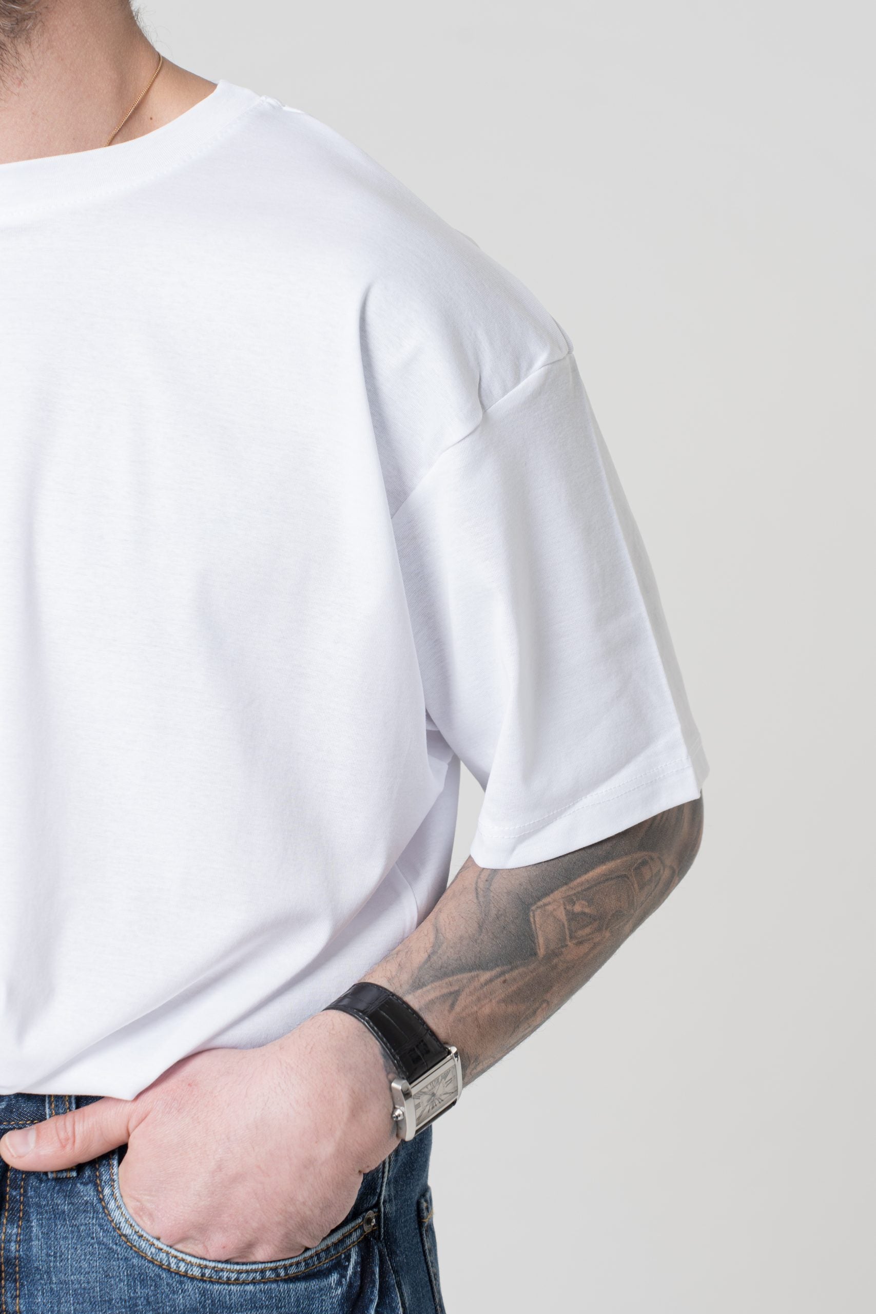 T-Shirt Oversize in Filo di Scozia Bianca