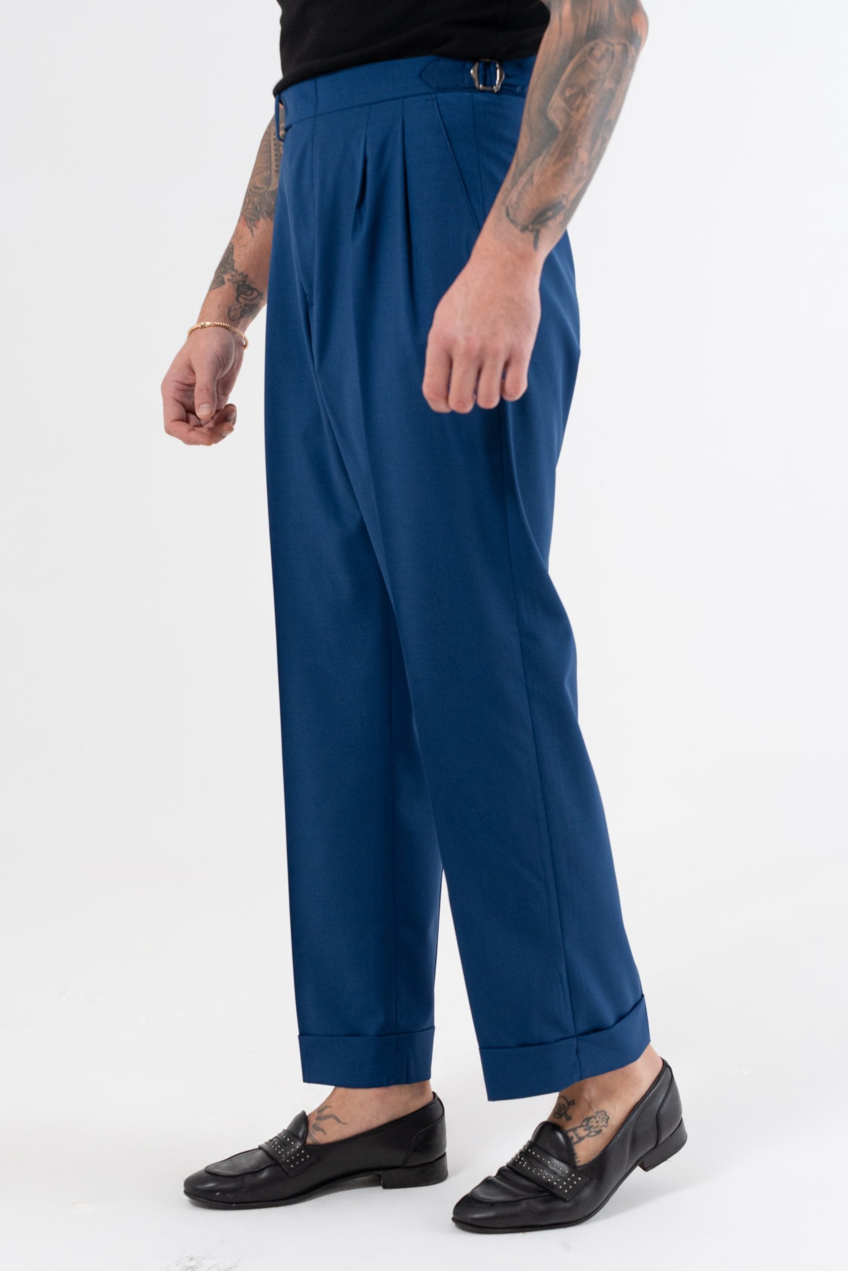 Royal Sorrento Wide Leg Trousers with Side Buckles