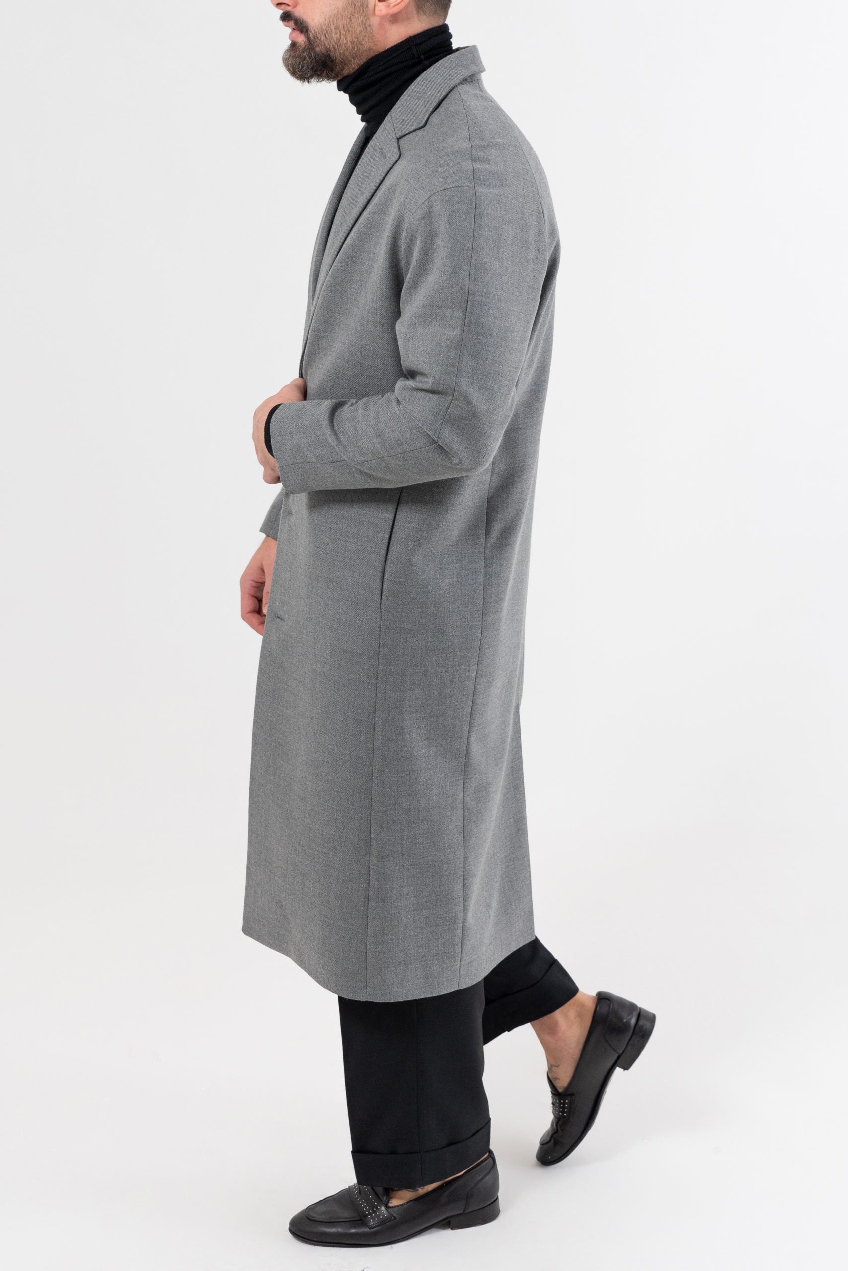 Soprabito Monopetto Oversize Grigio Chiaro