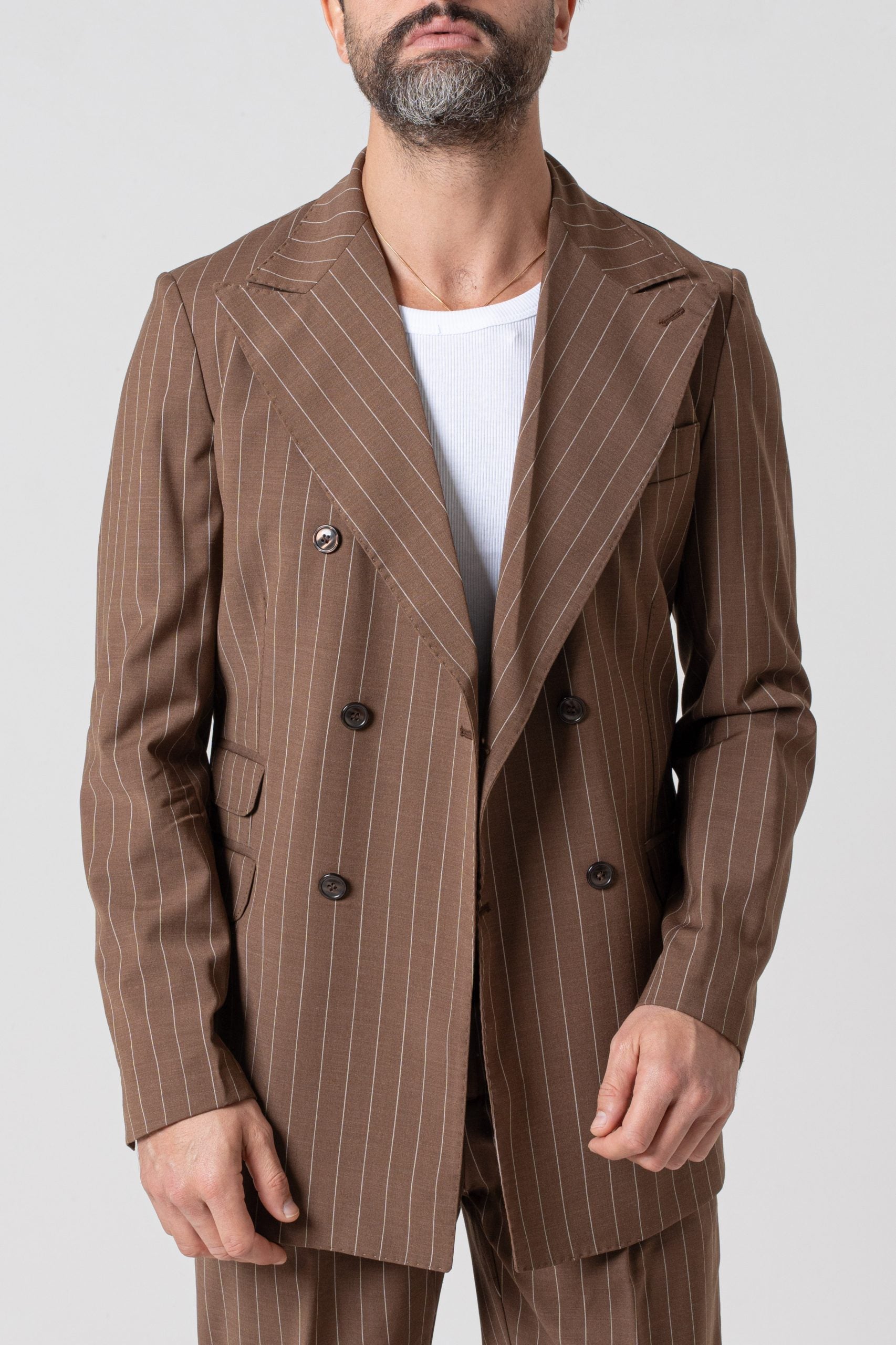 Giacca Socket Gessato Moro Portofino