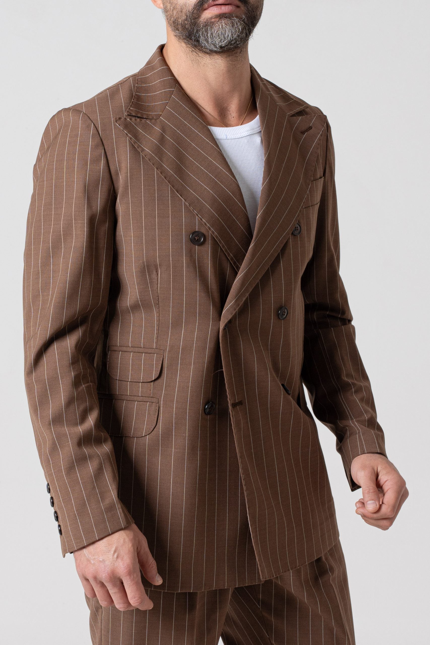 Giacca Socket Gessato Moro Portofino