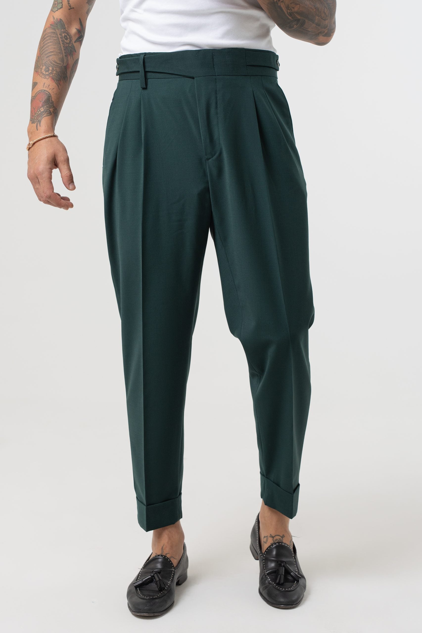 Pantalone Doppia Cinta Verde Smeraldo Miami