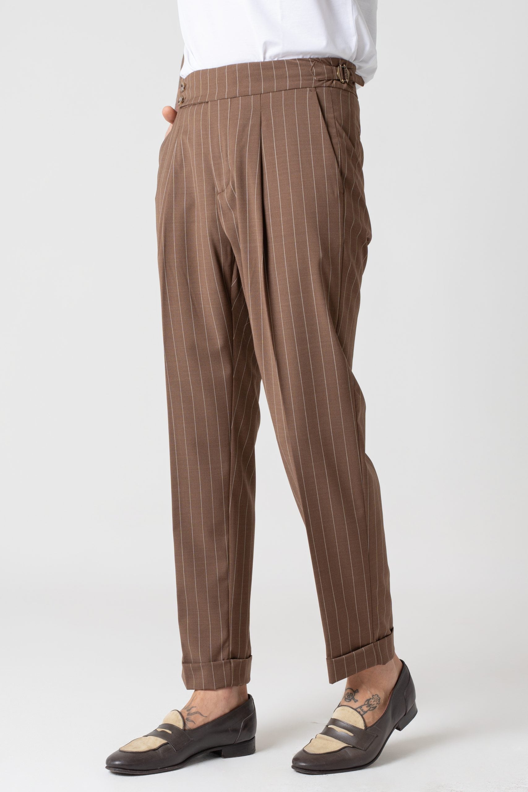 Pantalone con Bustino Tondo Gessato Moro Portofino