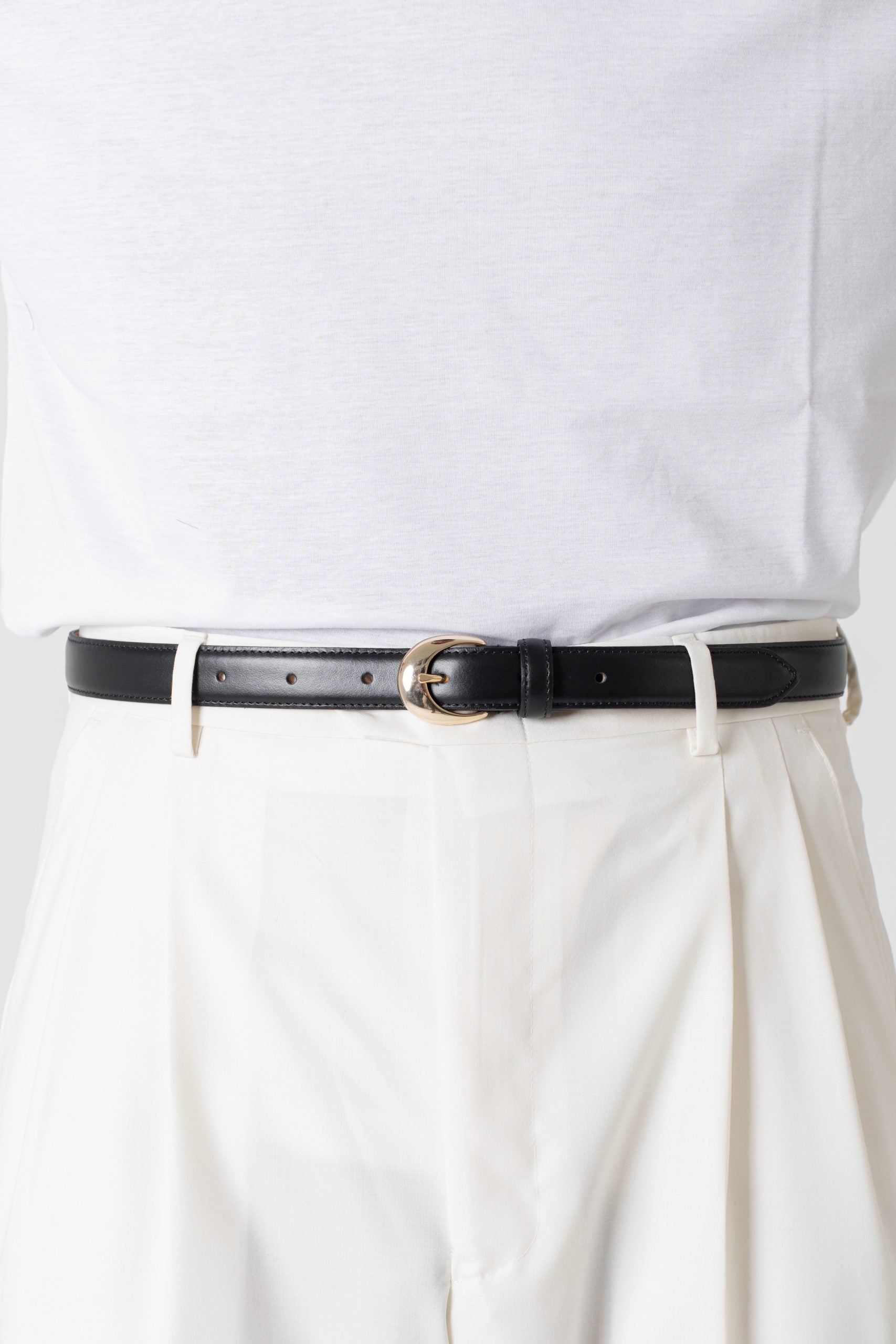 Cintura Classica in Pelle Nero