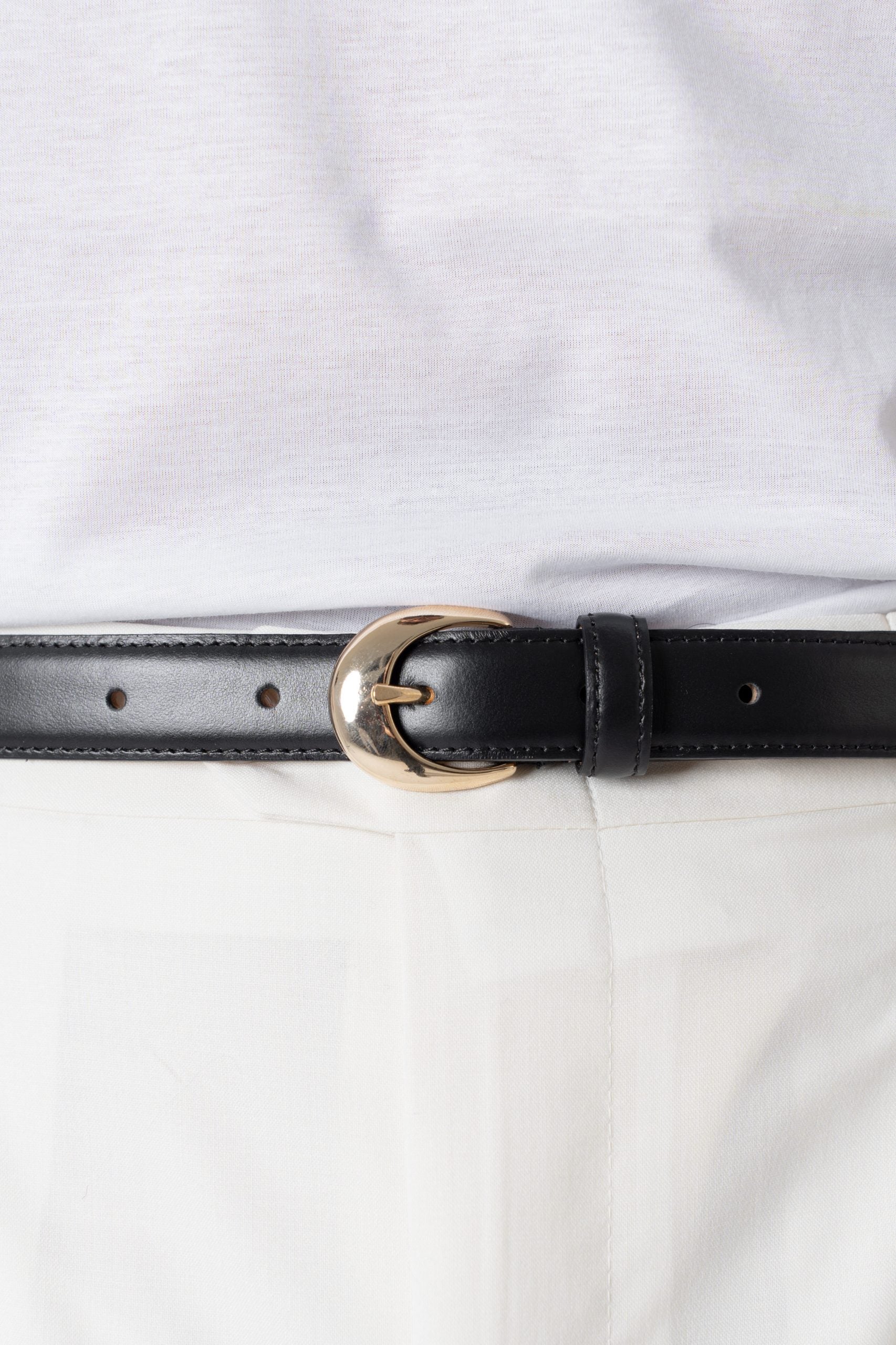 Cintura Classica in Pelle Nero