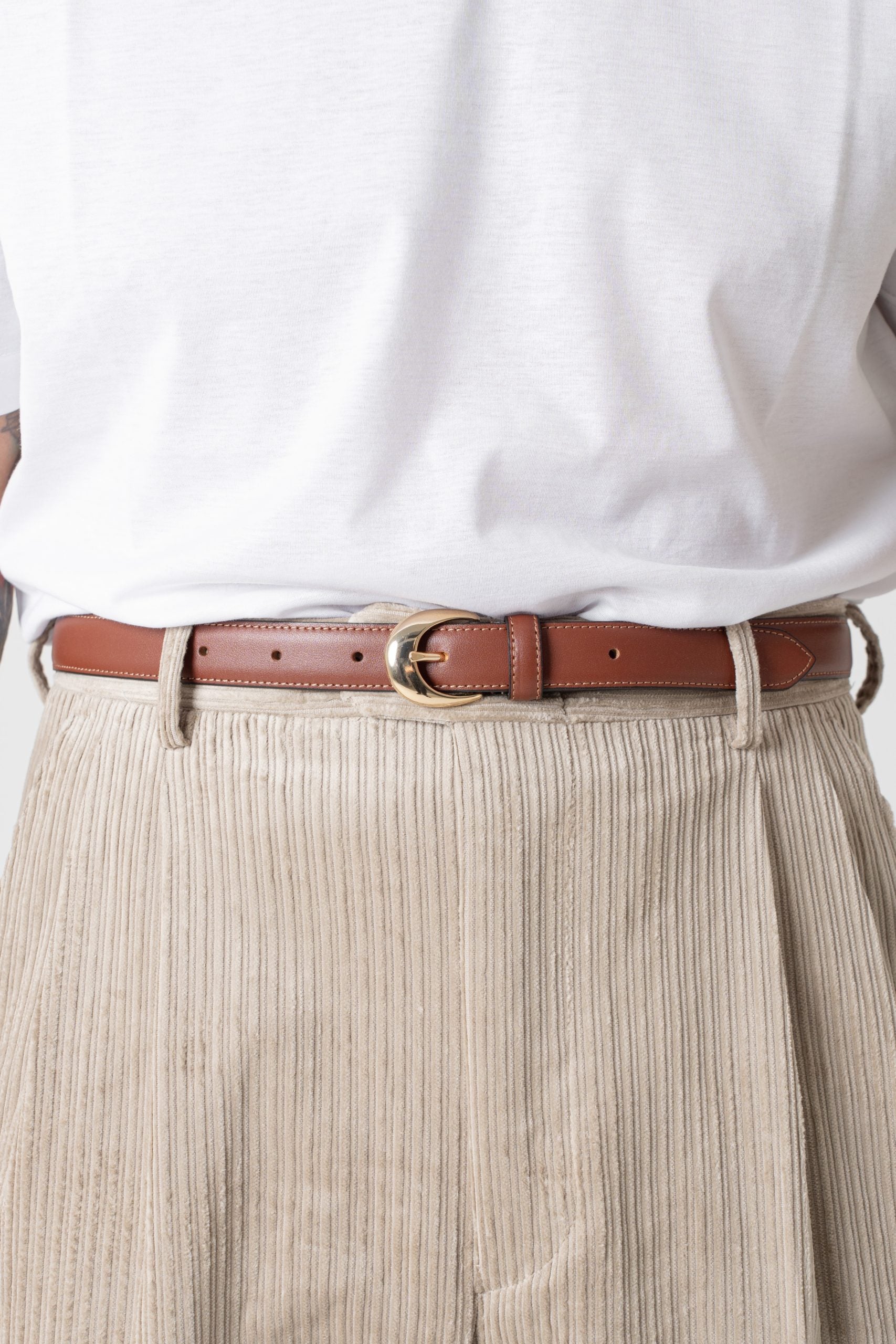 Cintura Classica in Pelle Cuoio