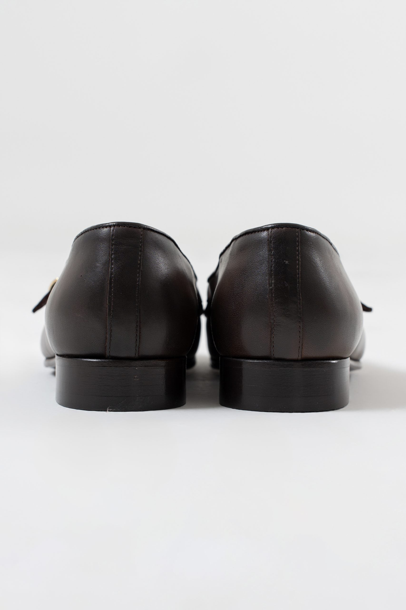 Mocassino con Fibbia Laterale Marrone