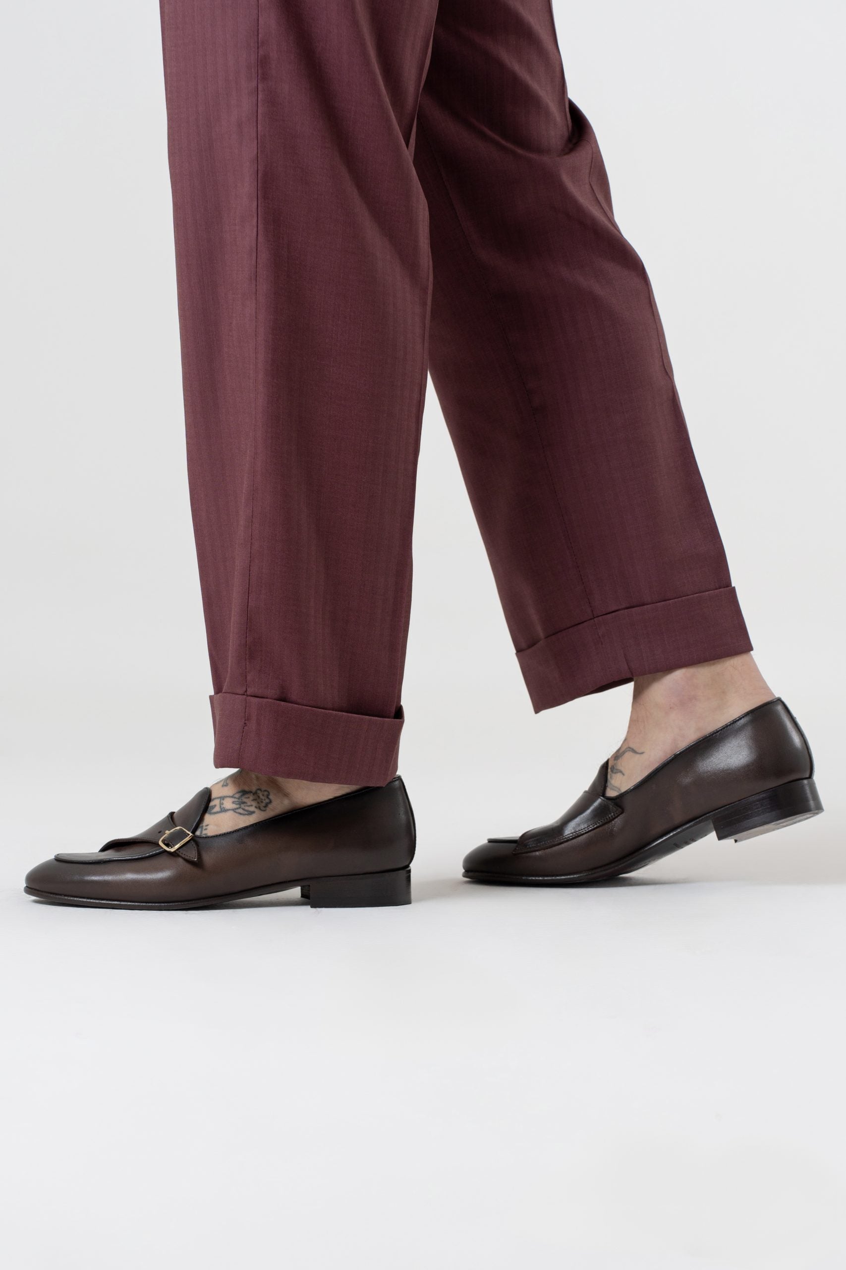 Pantalone Fondo Ampio e Fibbie Laterali Bordò Solaro Malibù