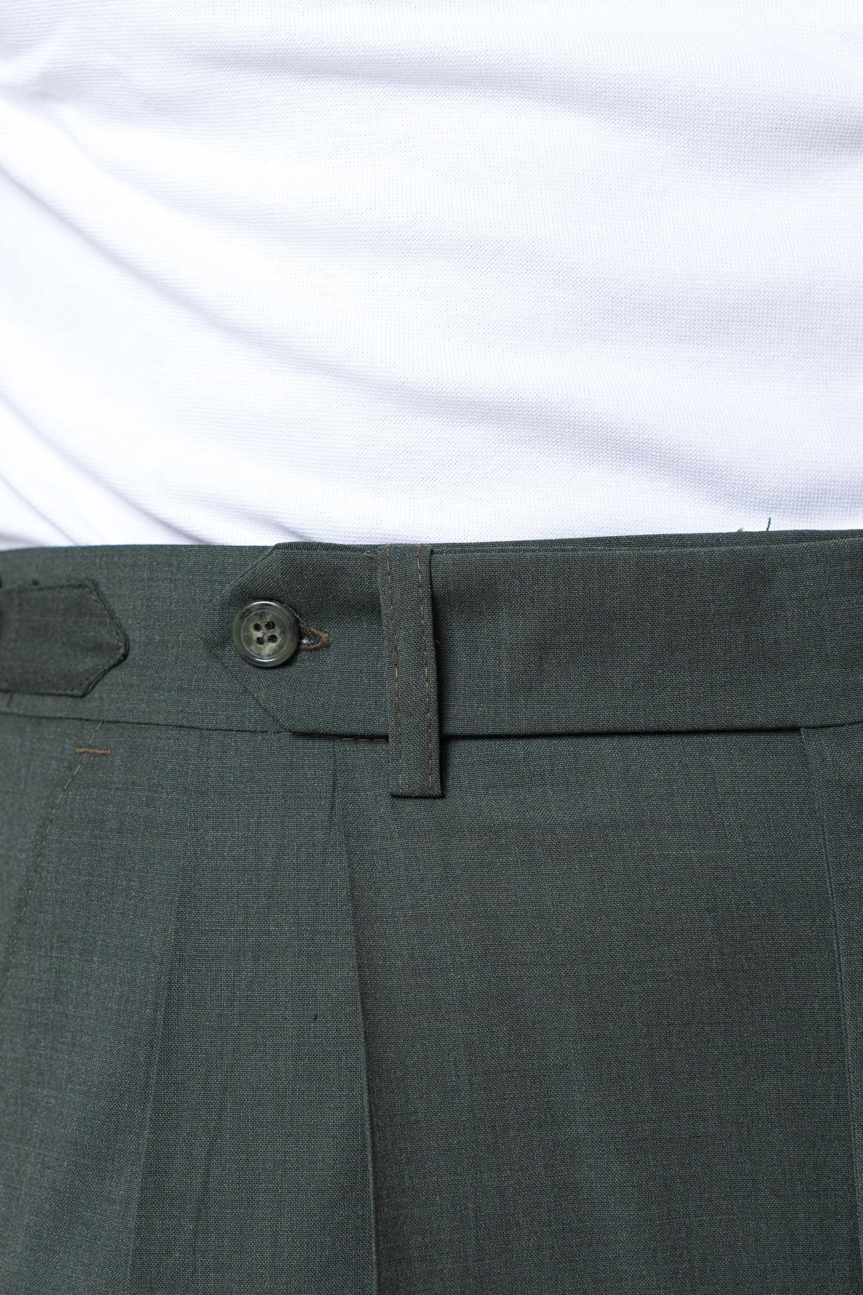 Pantalone Fondo Ampio e Fibbie Laterali Verde Bosco Cannes