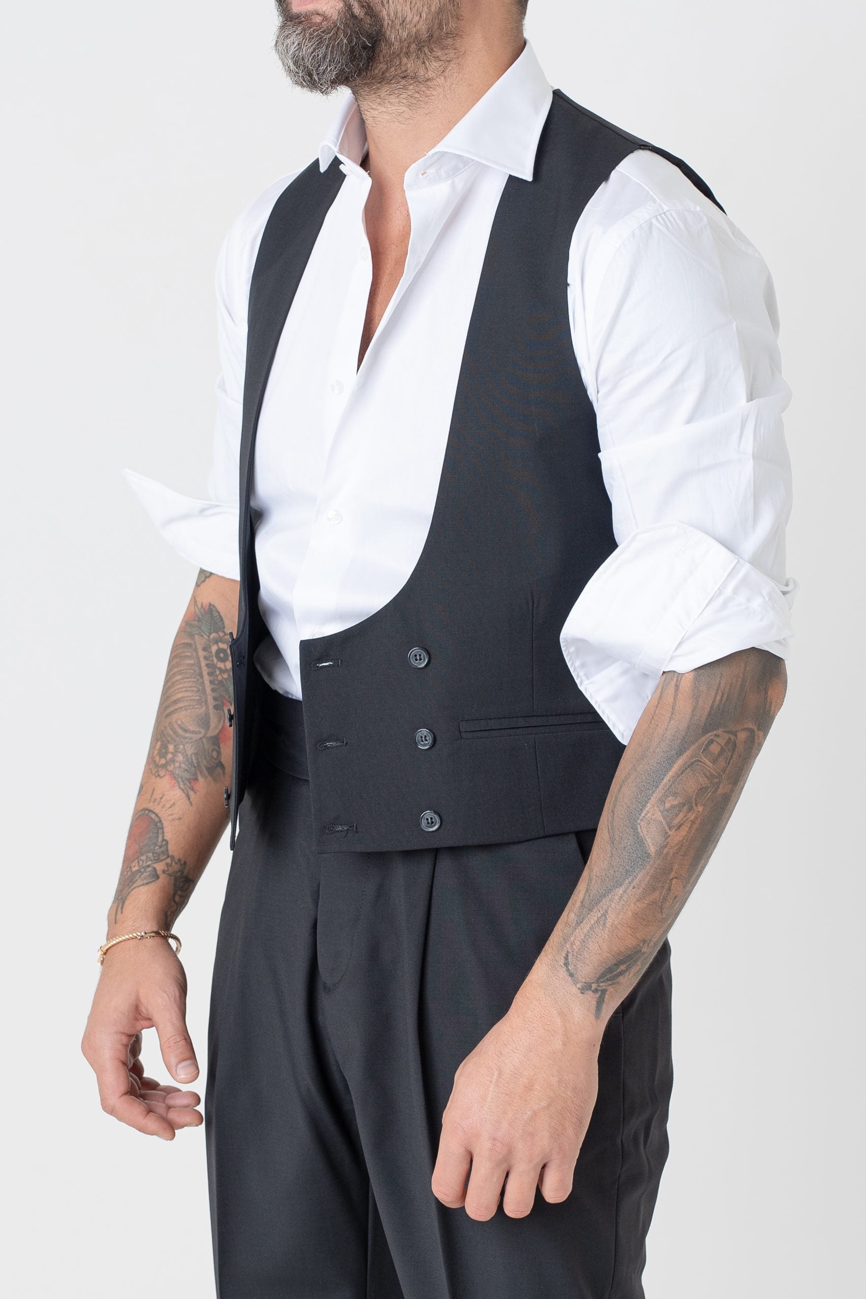 Panciotto Doppiopetto Nero Milano