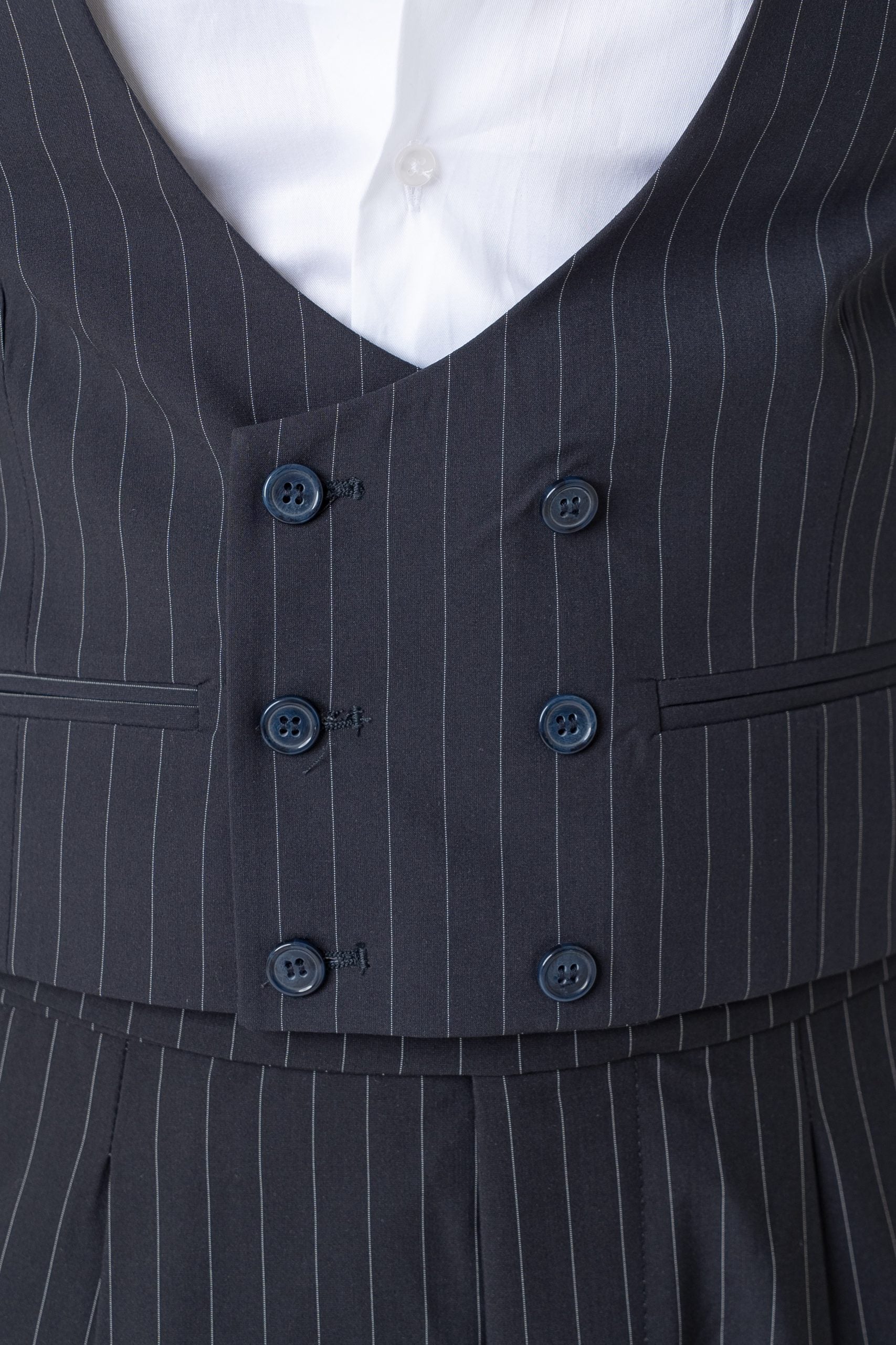 Panciotto Doppiopetto Gessato Blu Manhattan