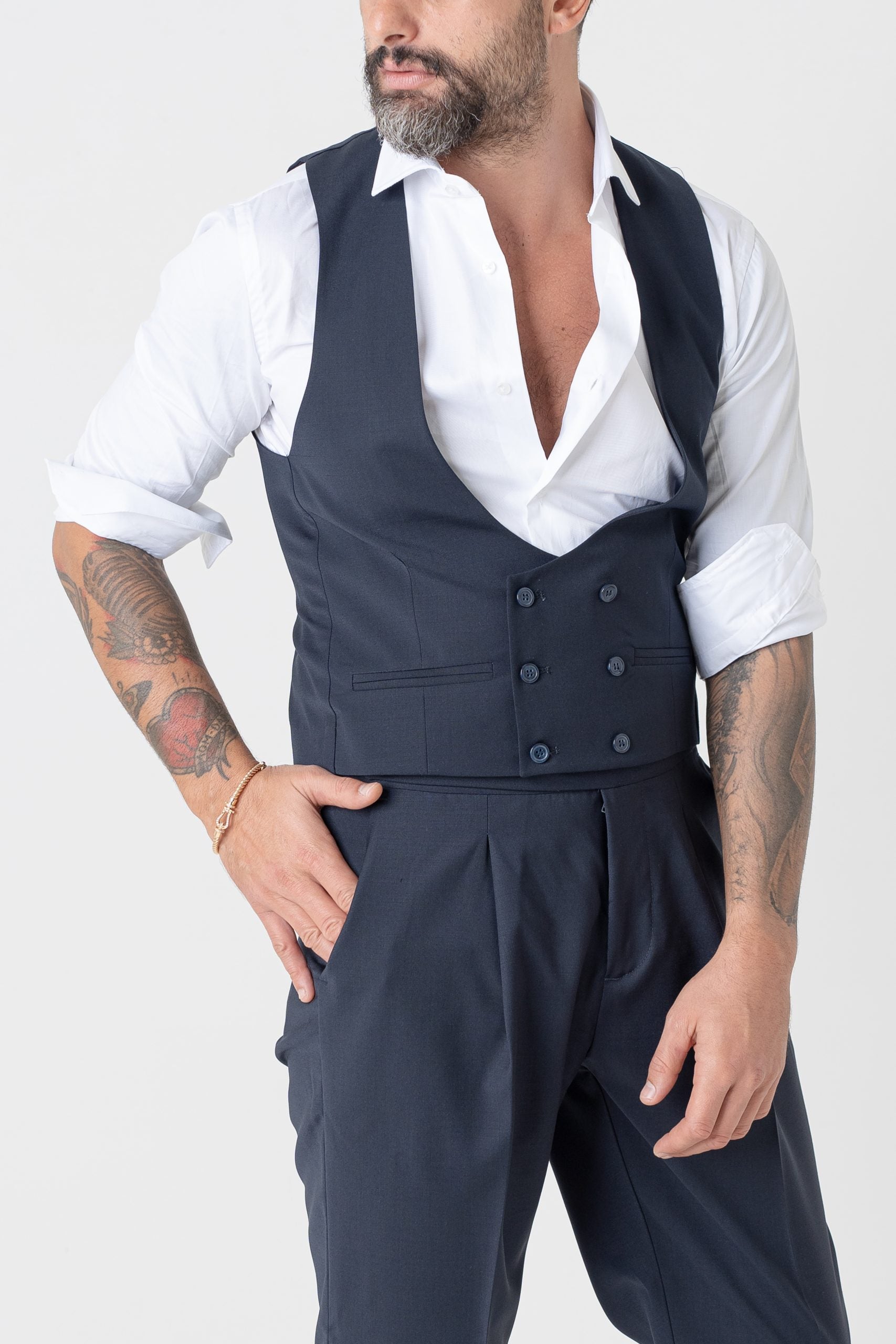 Panciotto Doppiopetto Blu Napoli