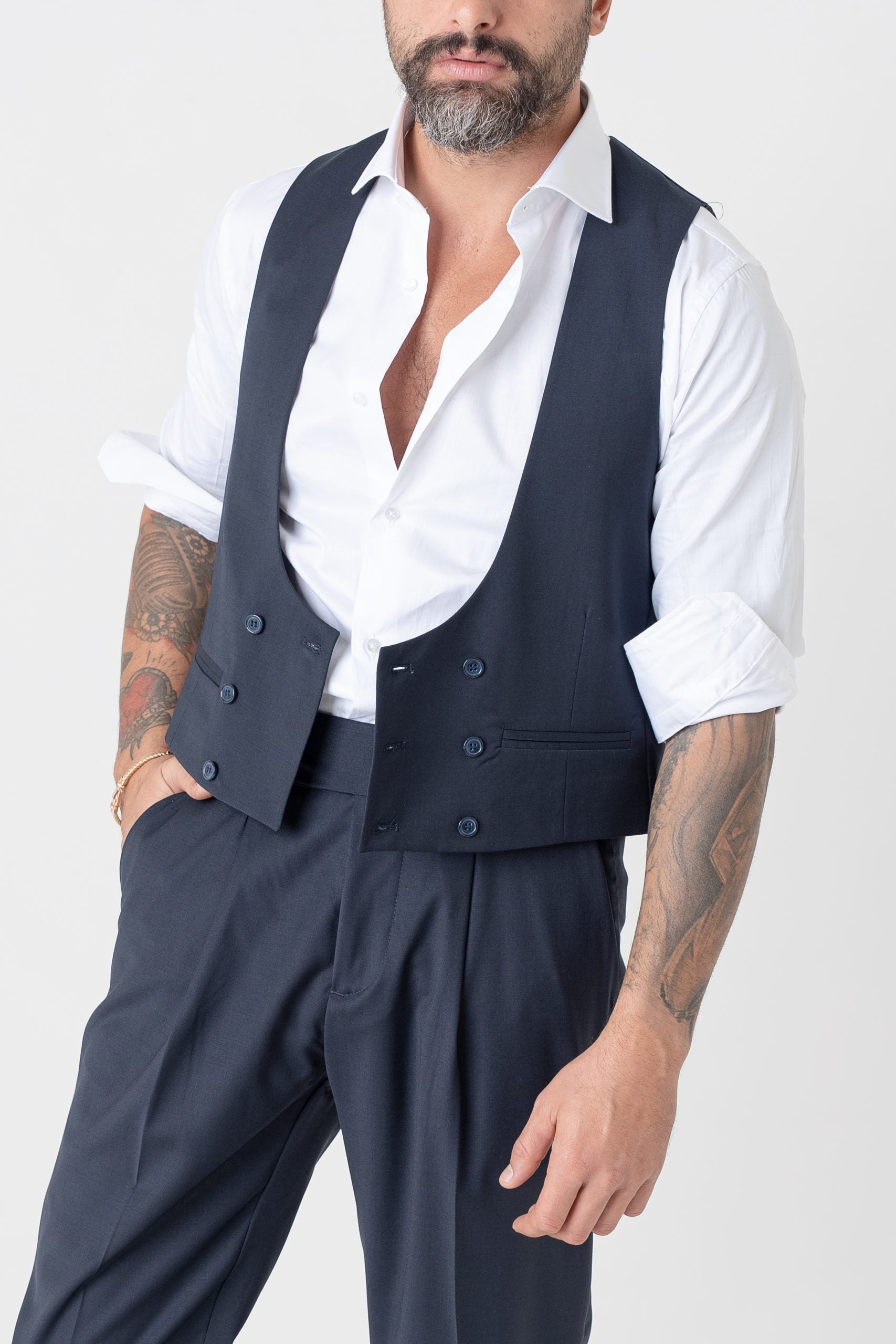 Panciotto Doppiopetto Blu Napoli