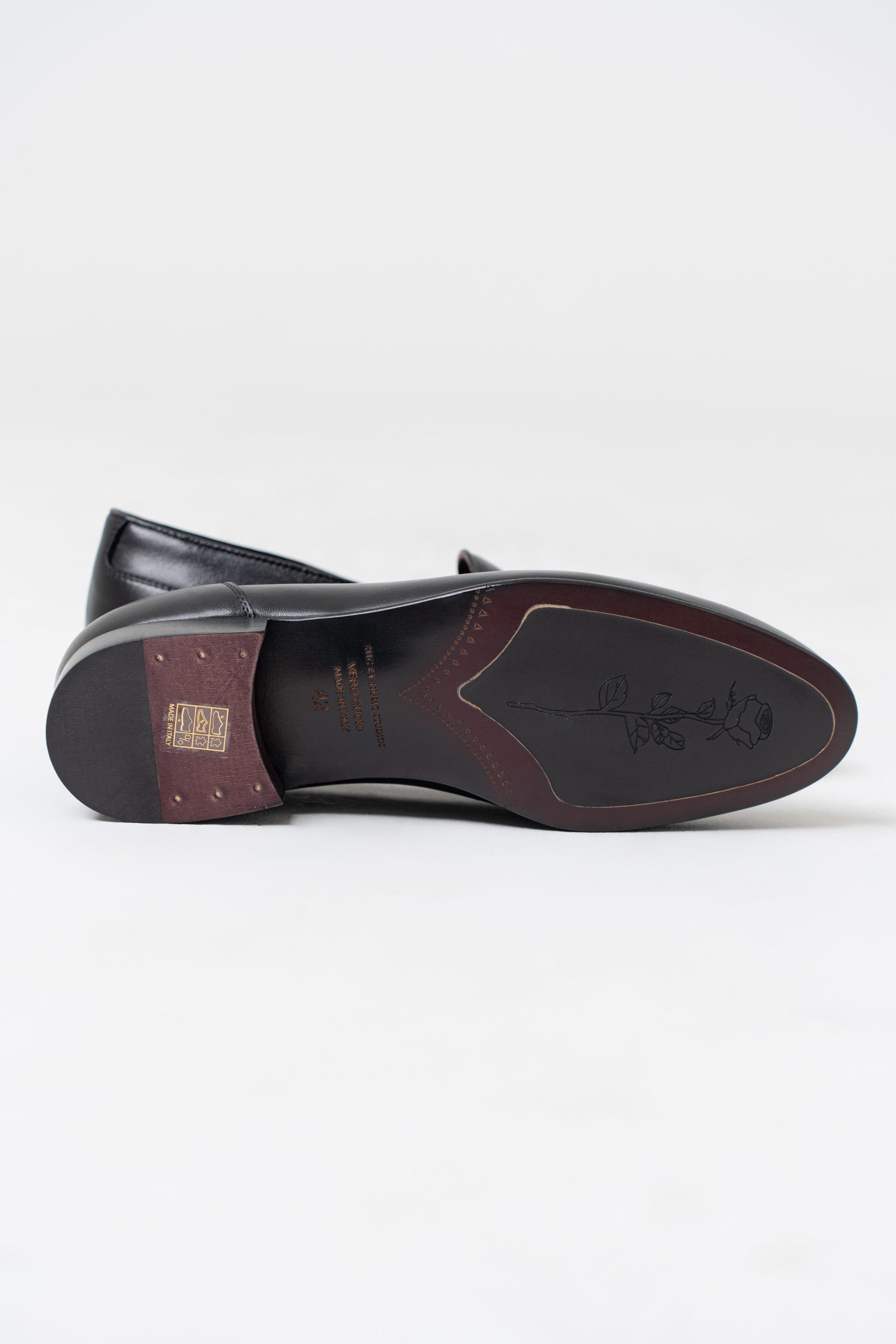 Mocassino Penny Loafer Borchiata Nera