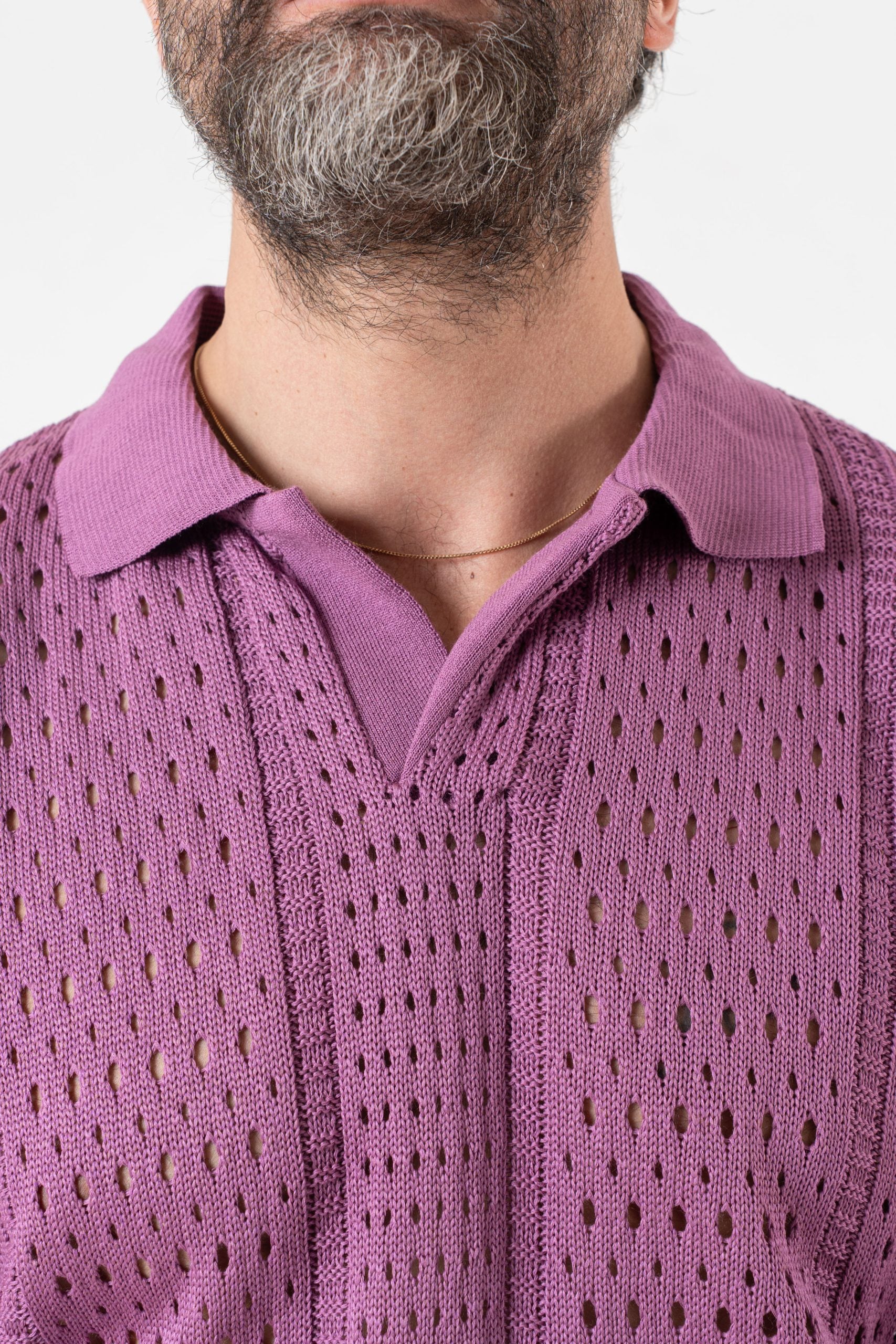 Polo Derby Mezza Manica Traforata Vinaccia