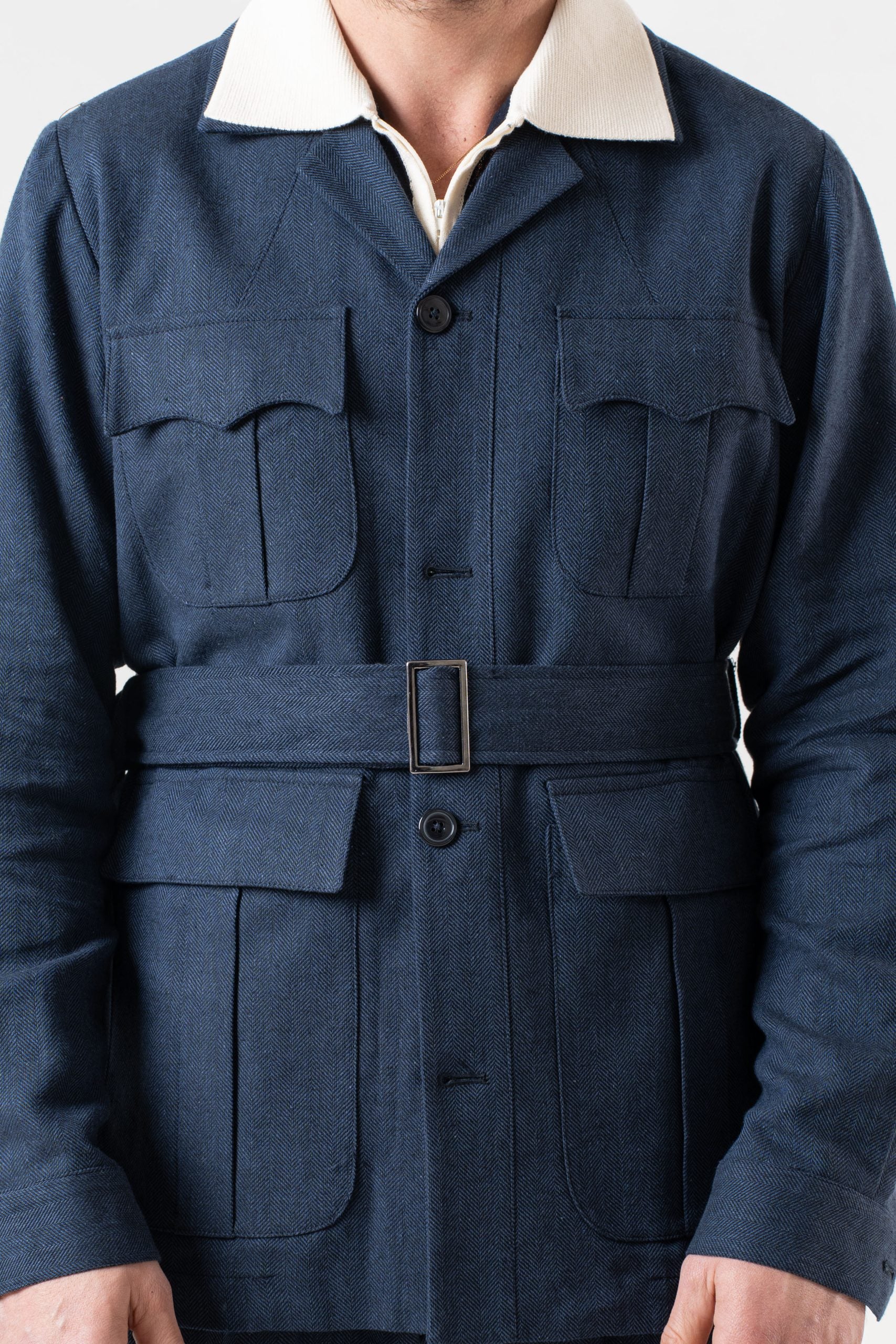 Sahariana Spigato Blu