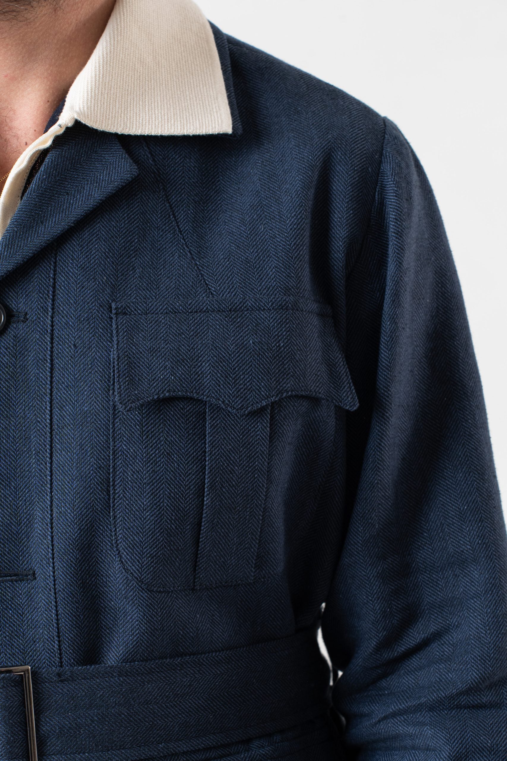 Sahariana Spigato Blu