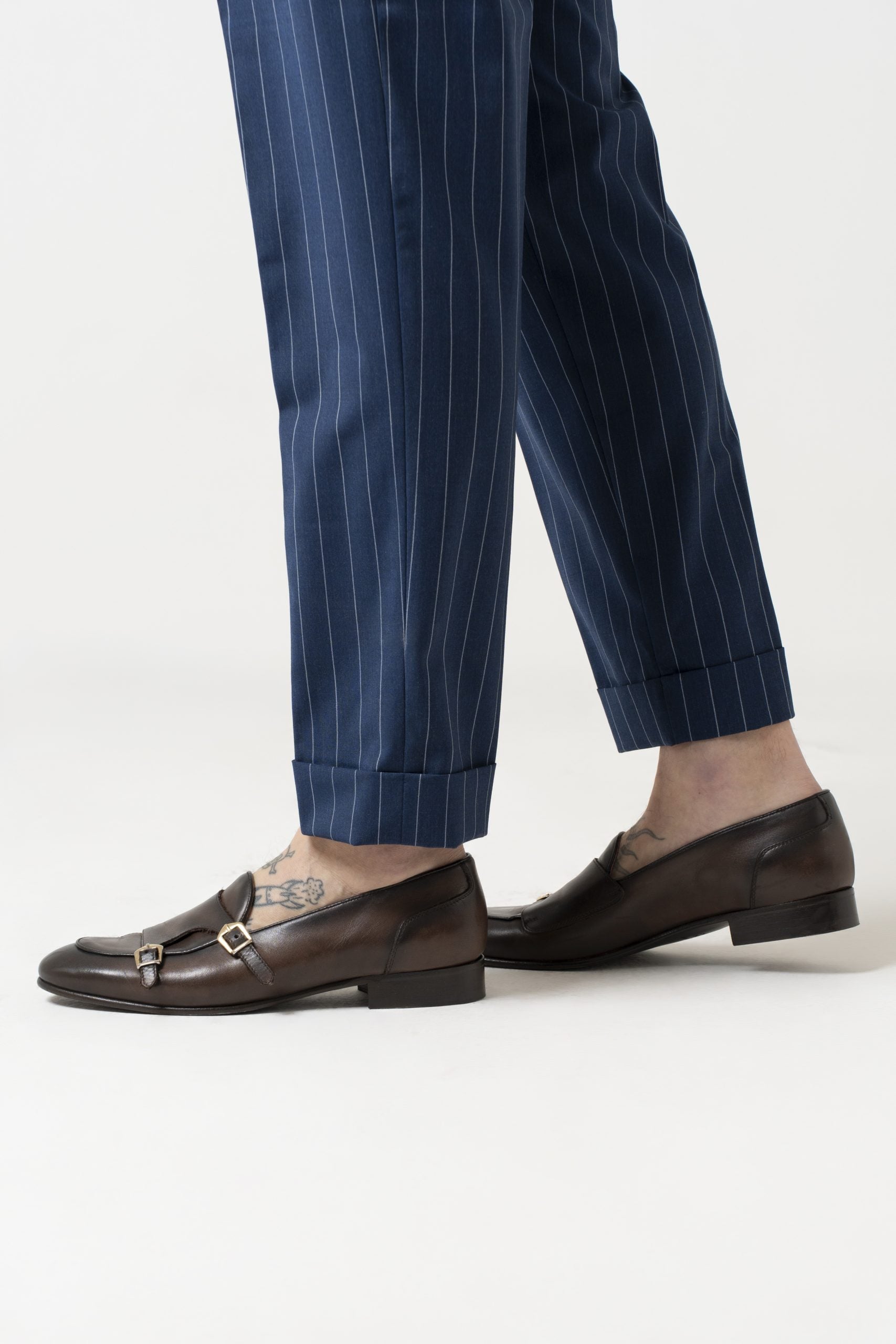 Pantalones de rayas diplomáticas Royal Forte dei Marmi con corpiño redondo