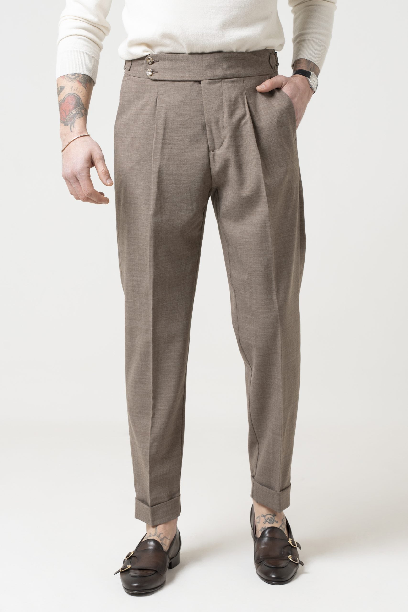 Pantalone con Bustino Tondo Tortora Taormina