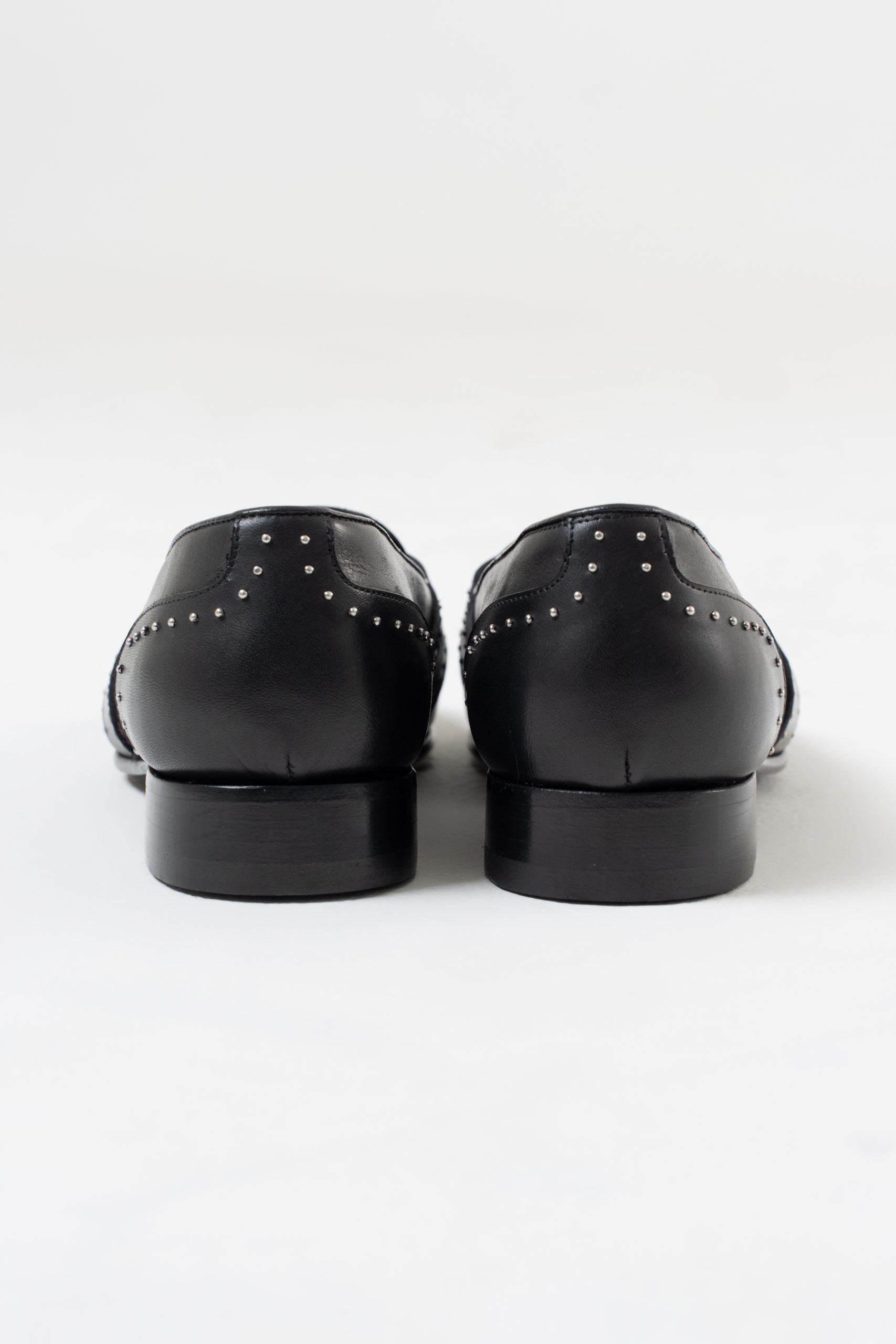 Black Studded Fringe and Band Loafer