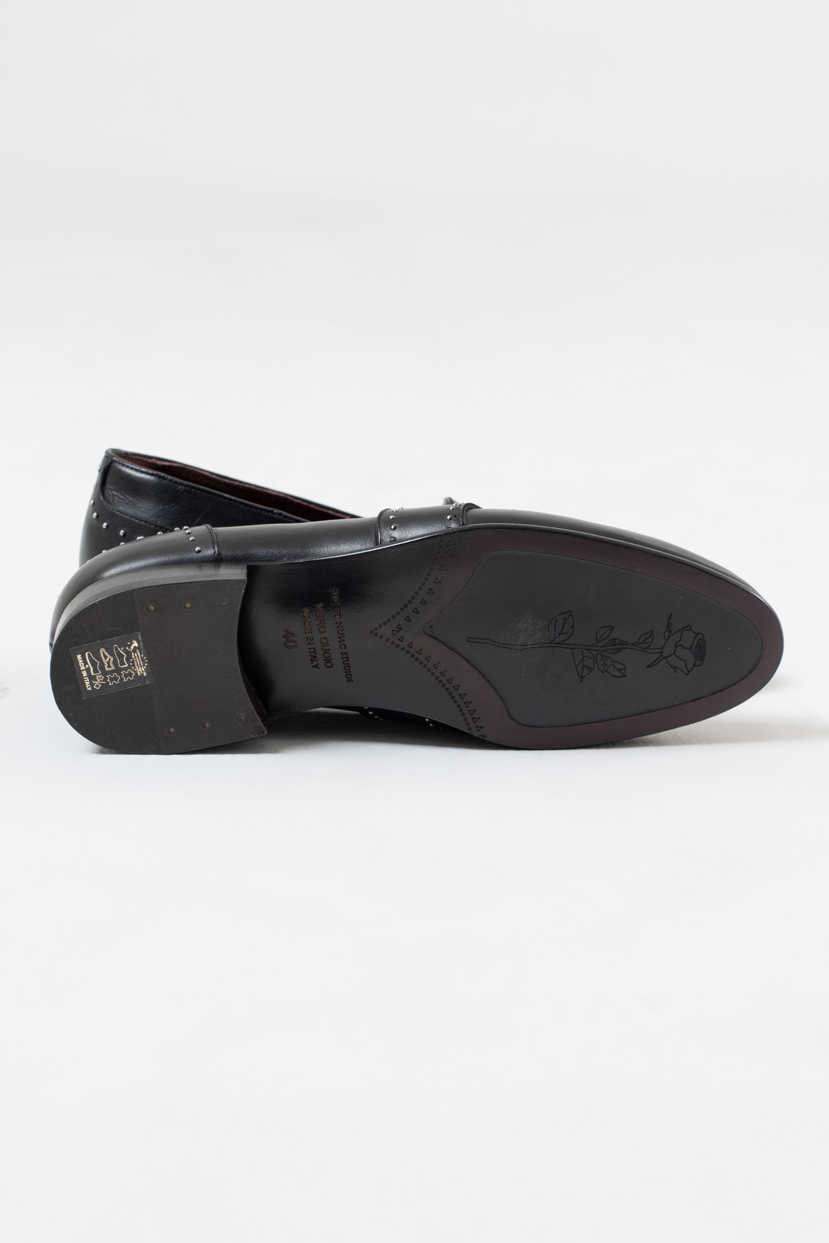 Black Studded Fringe and Band Loafer