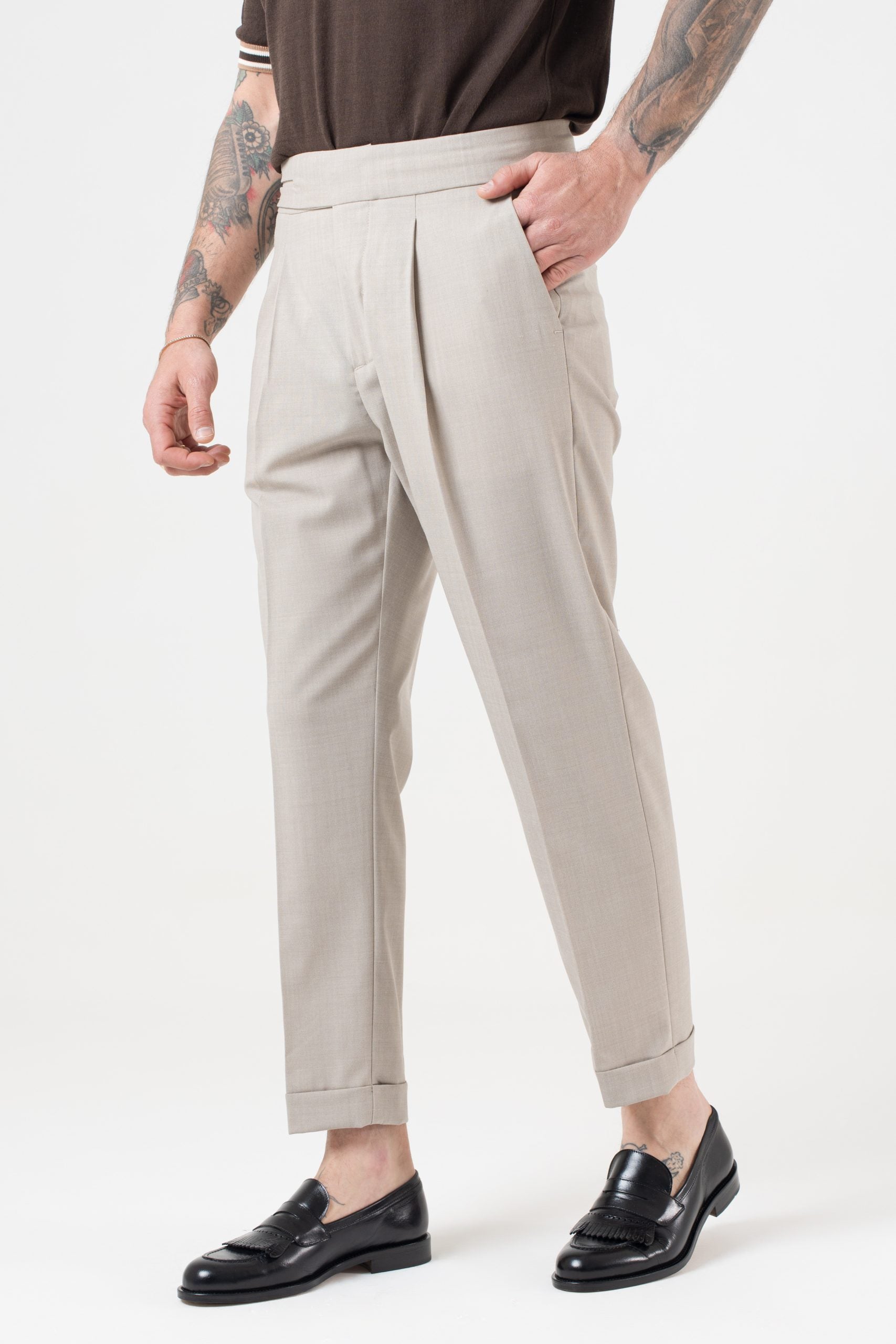 Pantalone Biforcato Burro