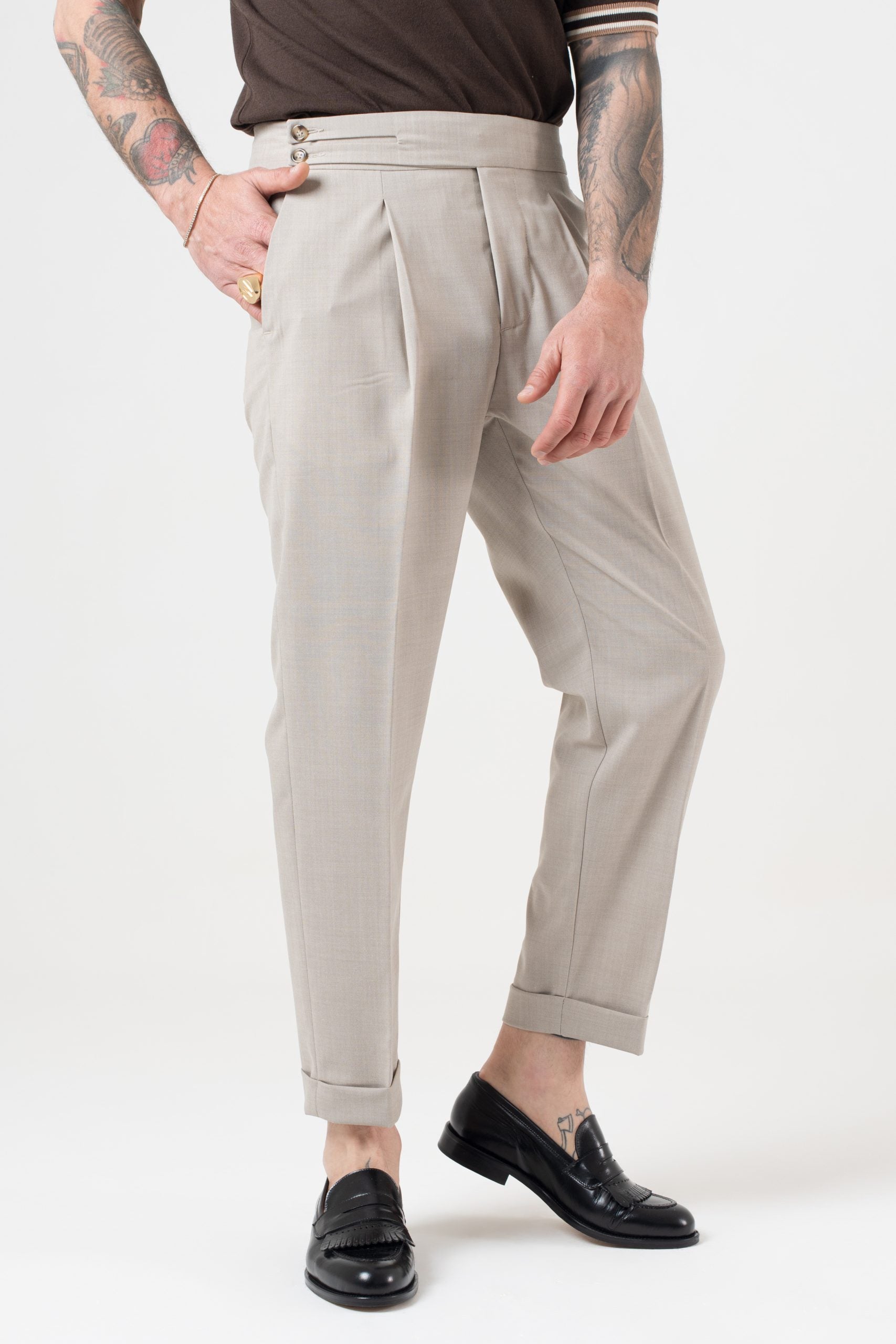 Pantalone Biforcato Burro