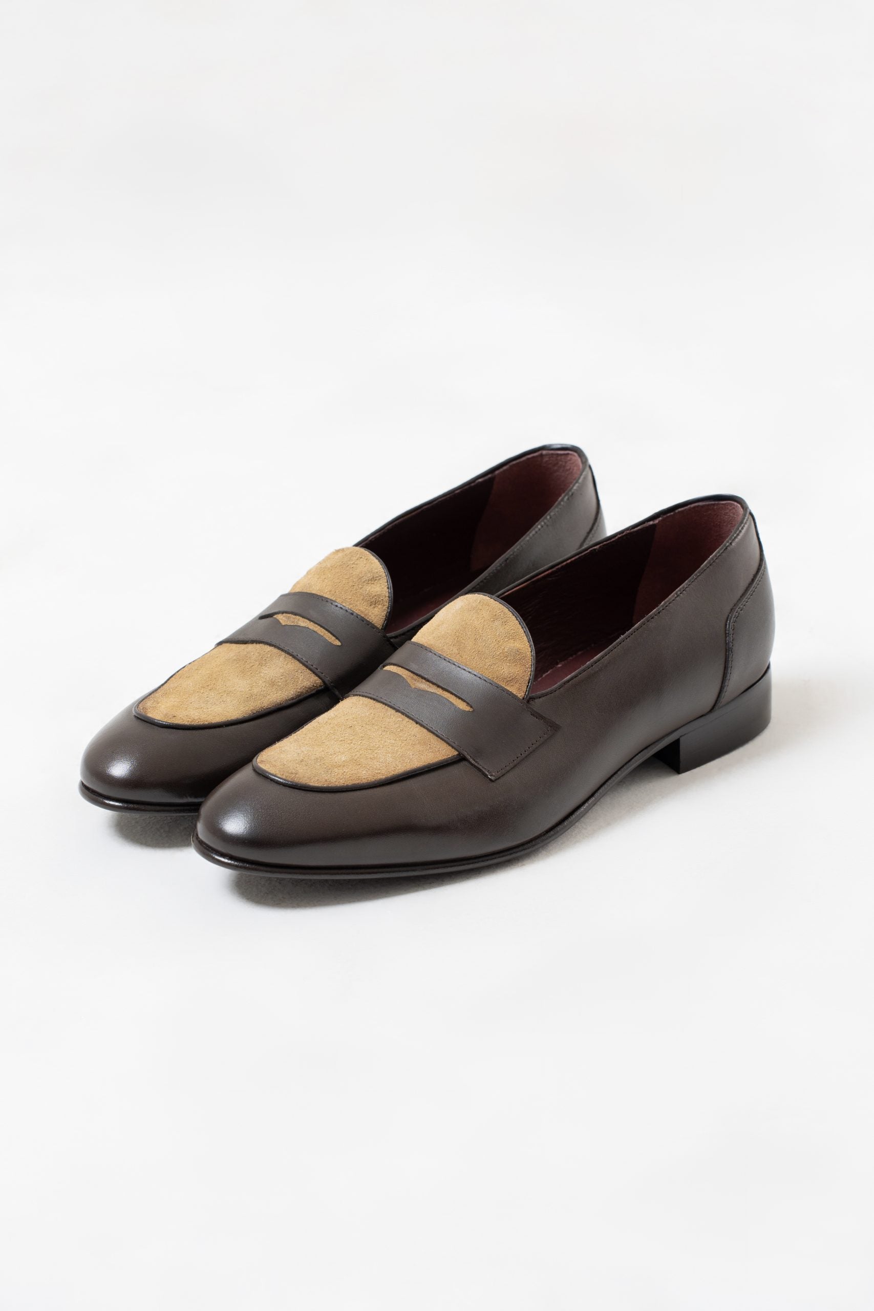 Mocassino Penny Loafer Marrone con Vaschetta Beige
