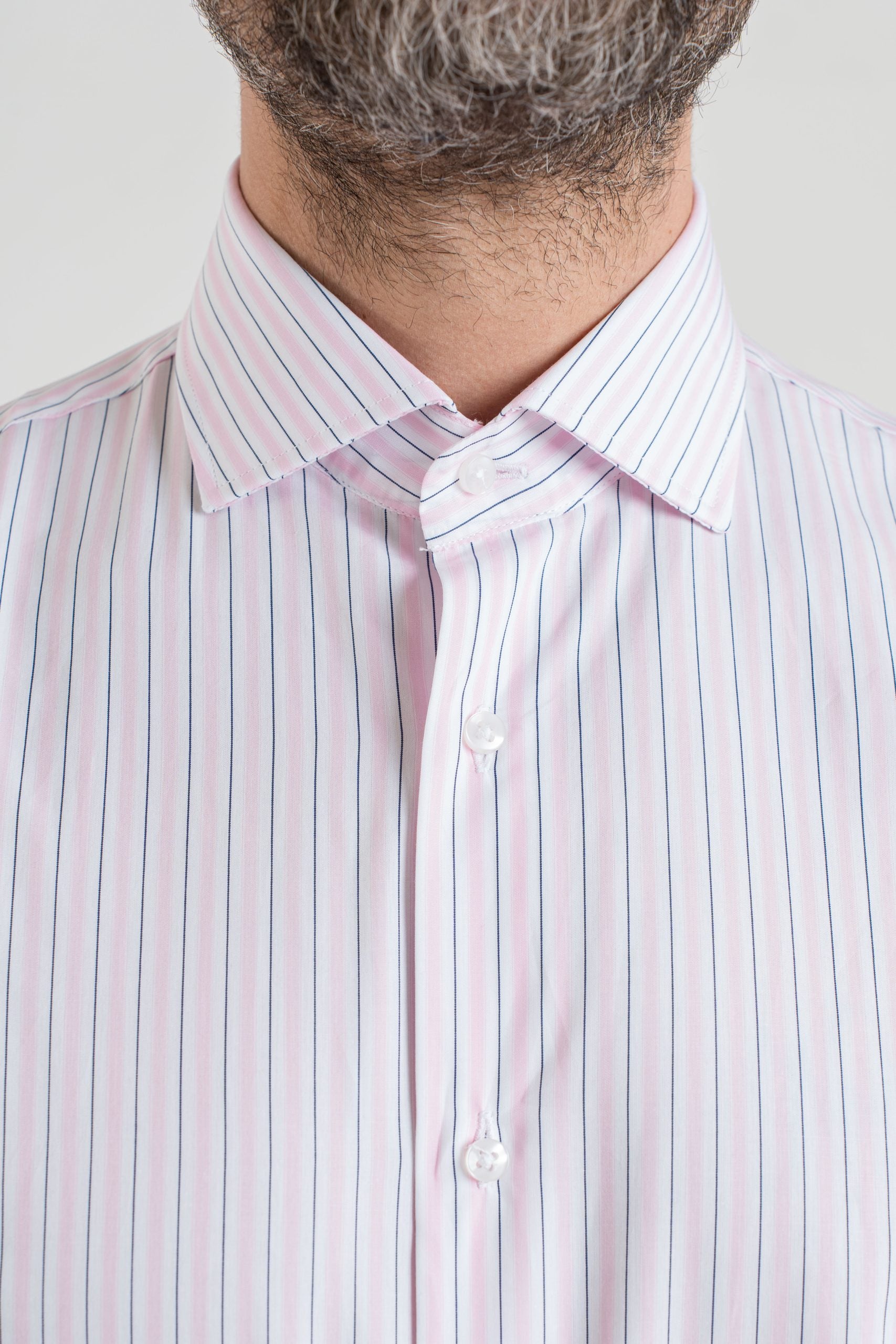 Camicia Collo Francese Bicolor Rosa