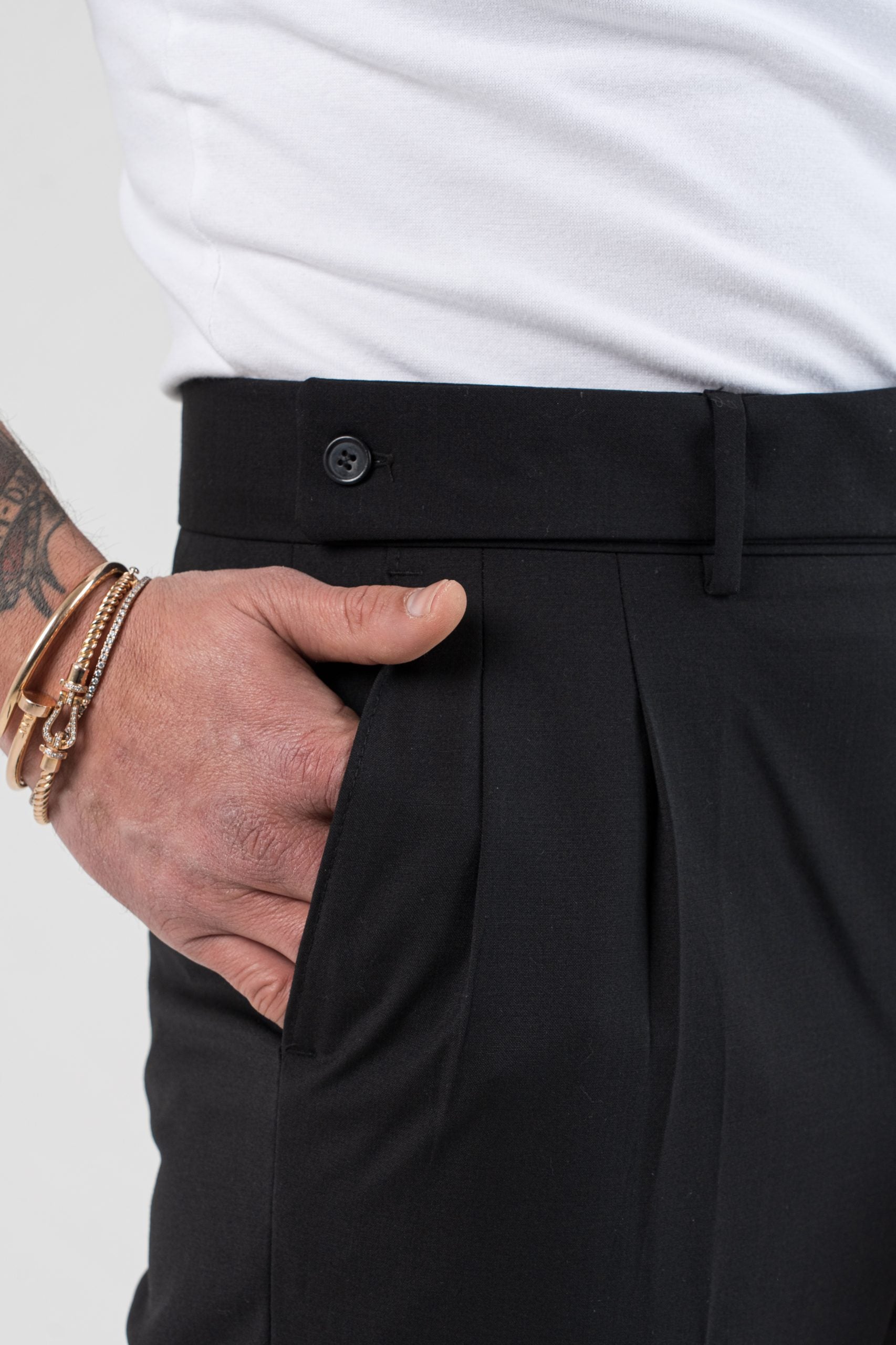 Pantalone Cinta Lunga Nero Milano