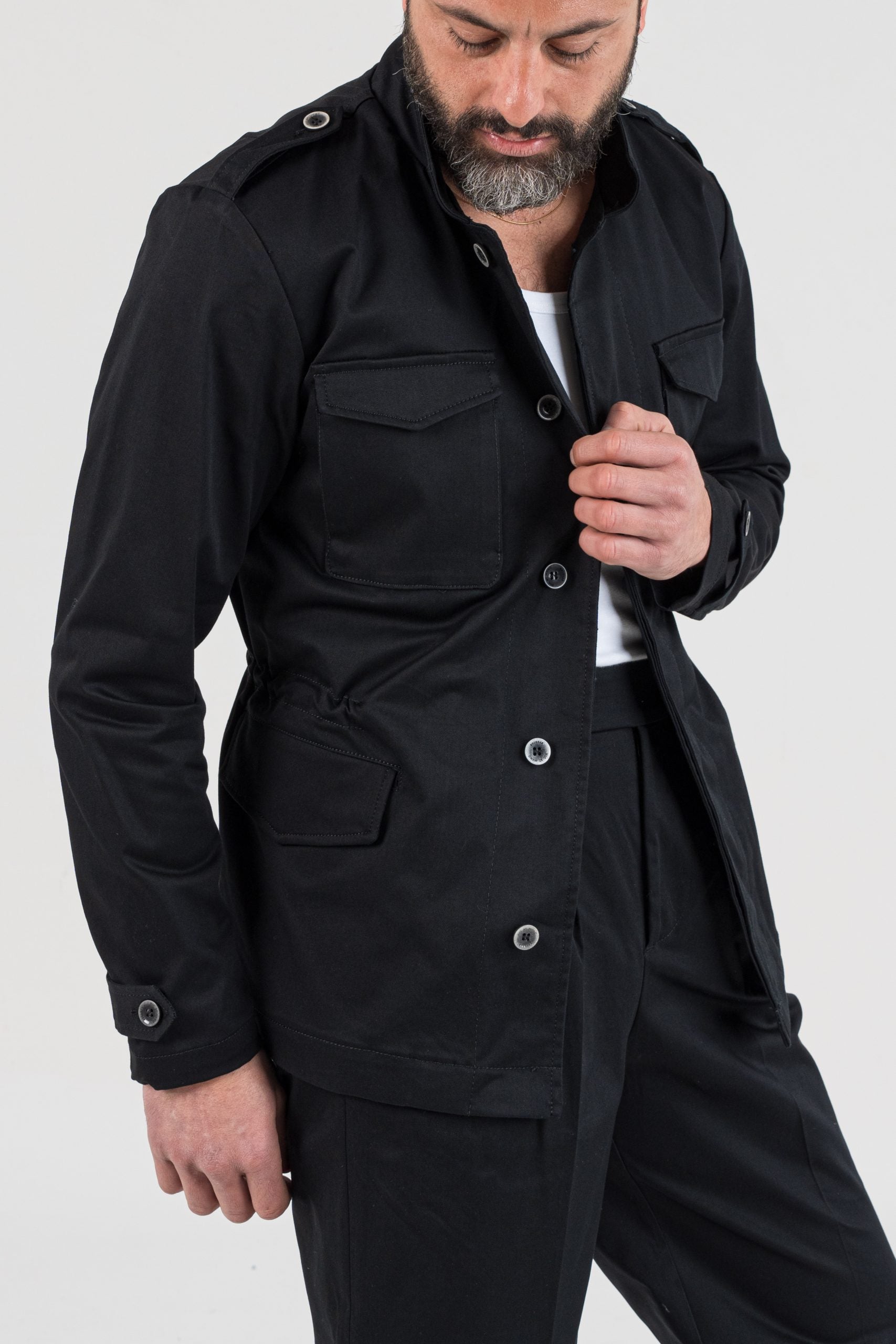 Field Jacket in Cotone Nero