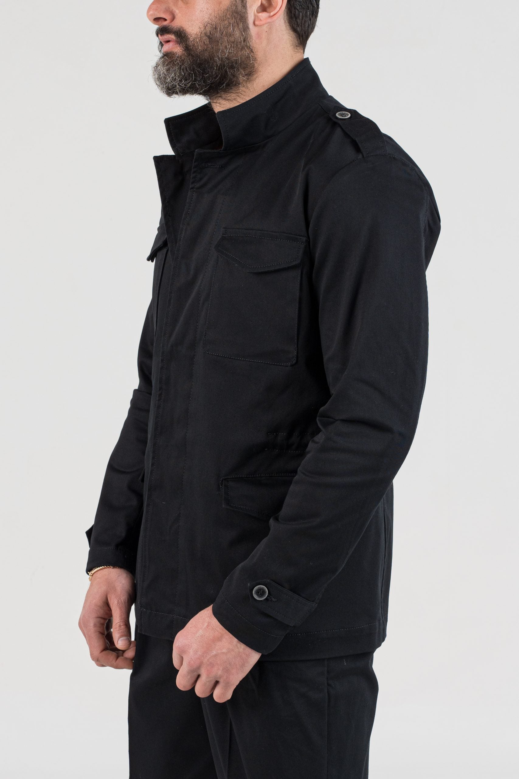 Field Jacket in Cotone Nero