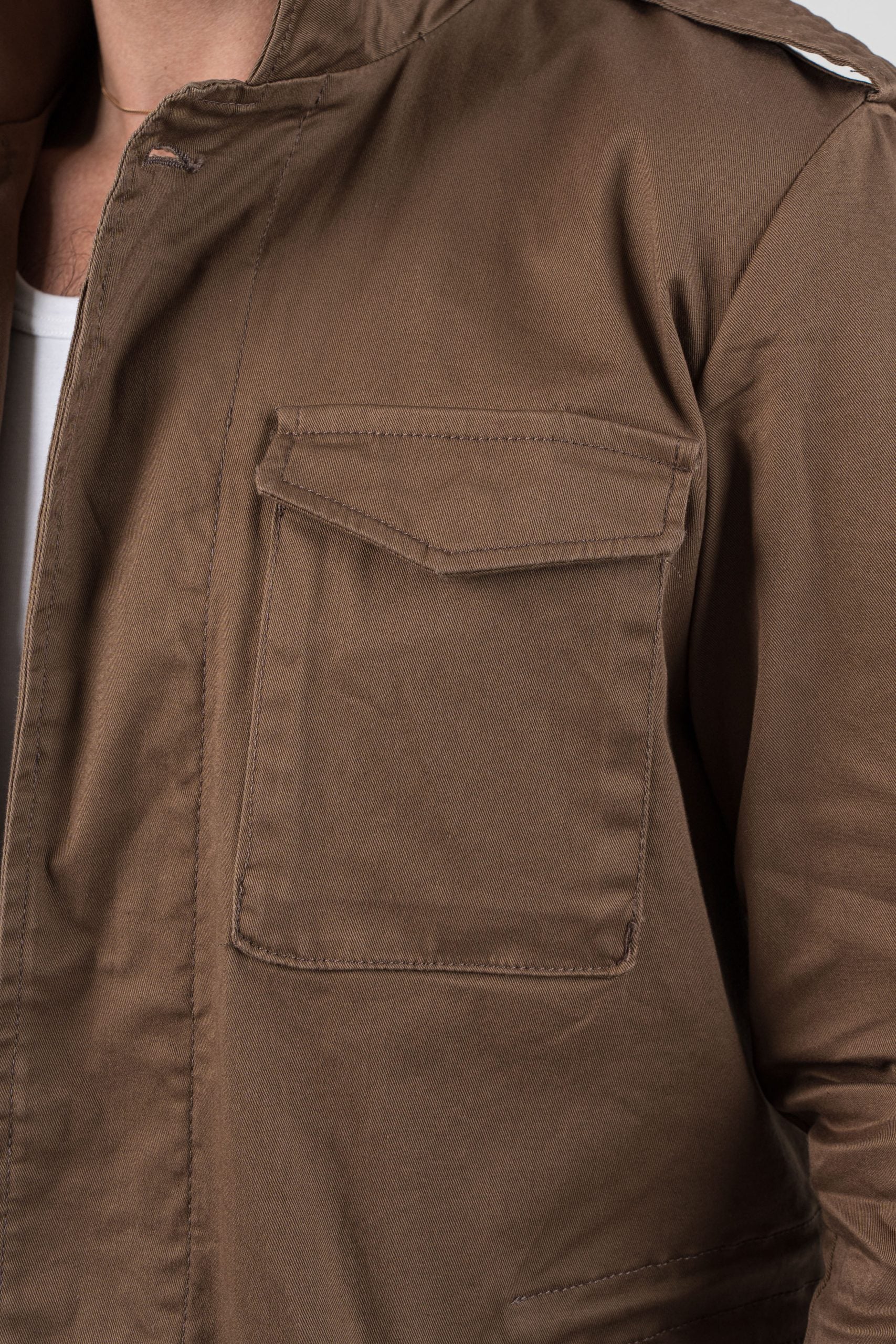 Field Jacket in Cotone Tabacco