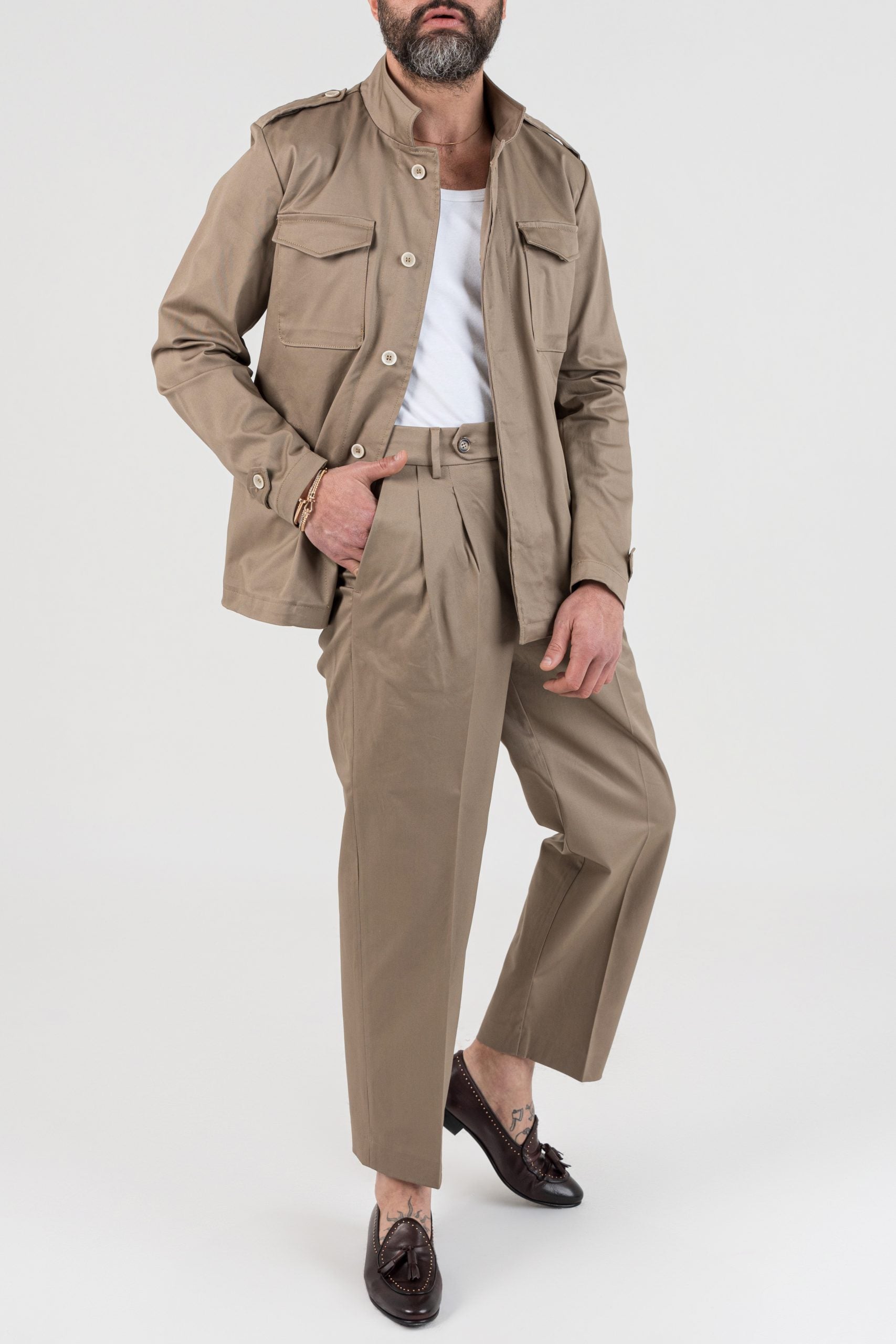 Field Jacket in Cotone Cognac