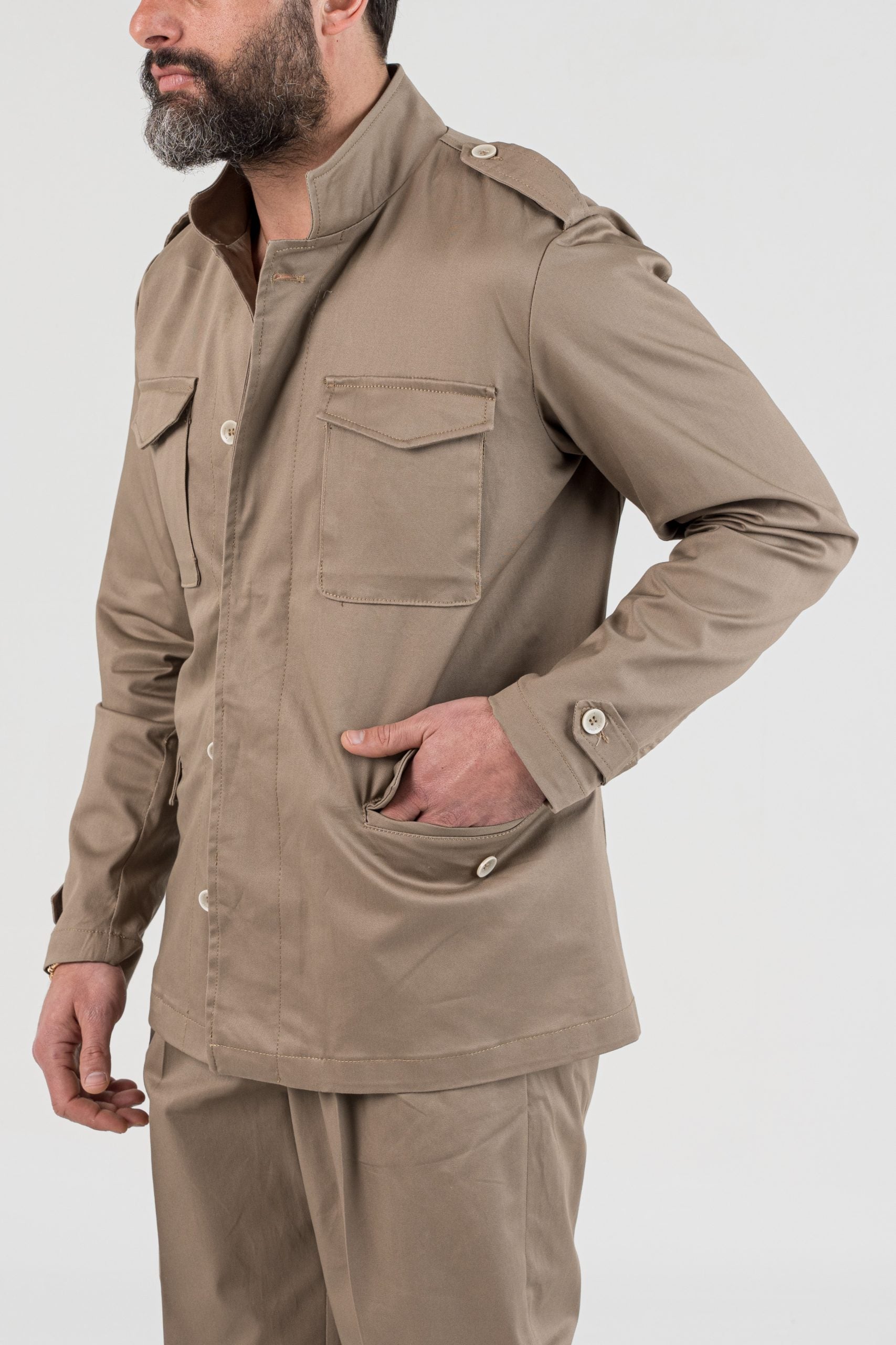 Field Jacket in Cotone Cognac