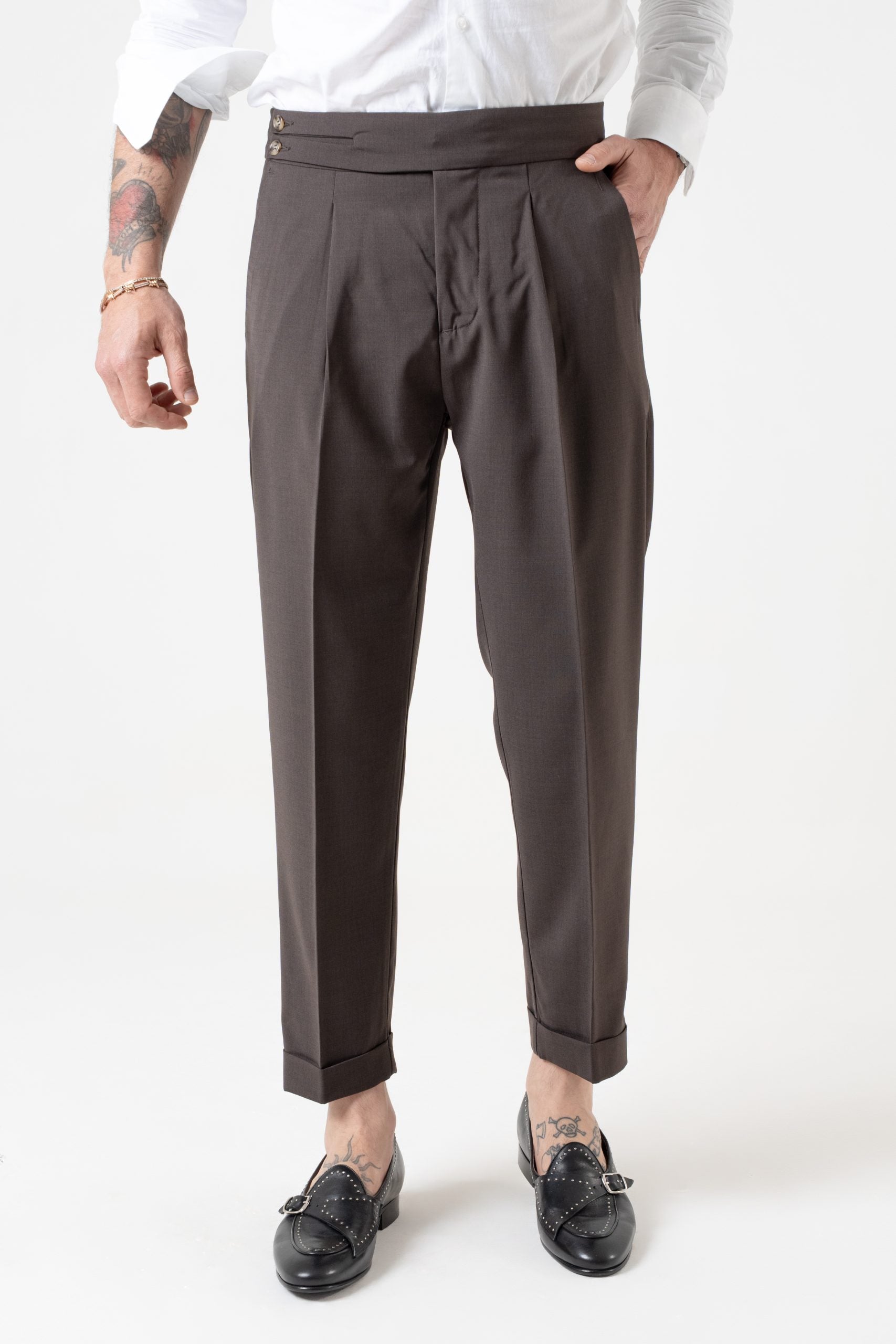 Pantalones bifurcados marrón oscuro Siena