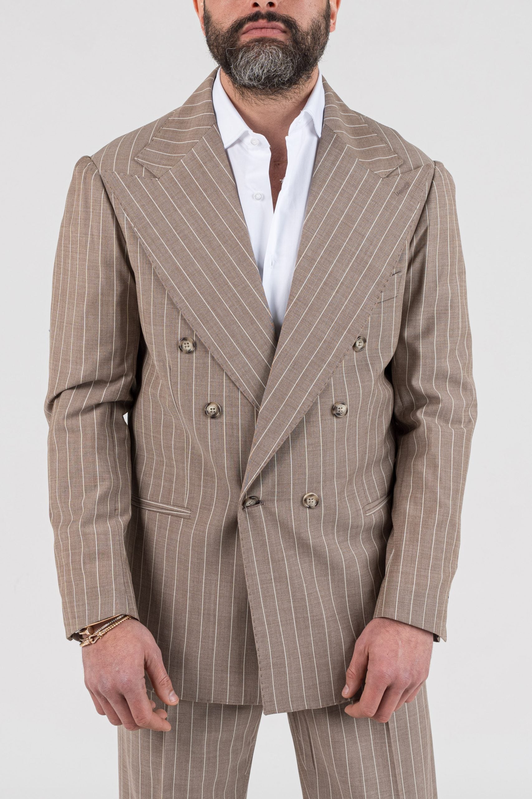 Abito Gessato Beige Porto Rotondo